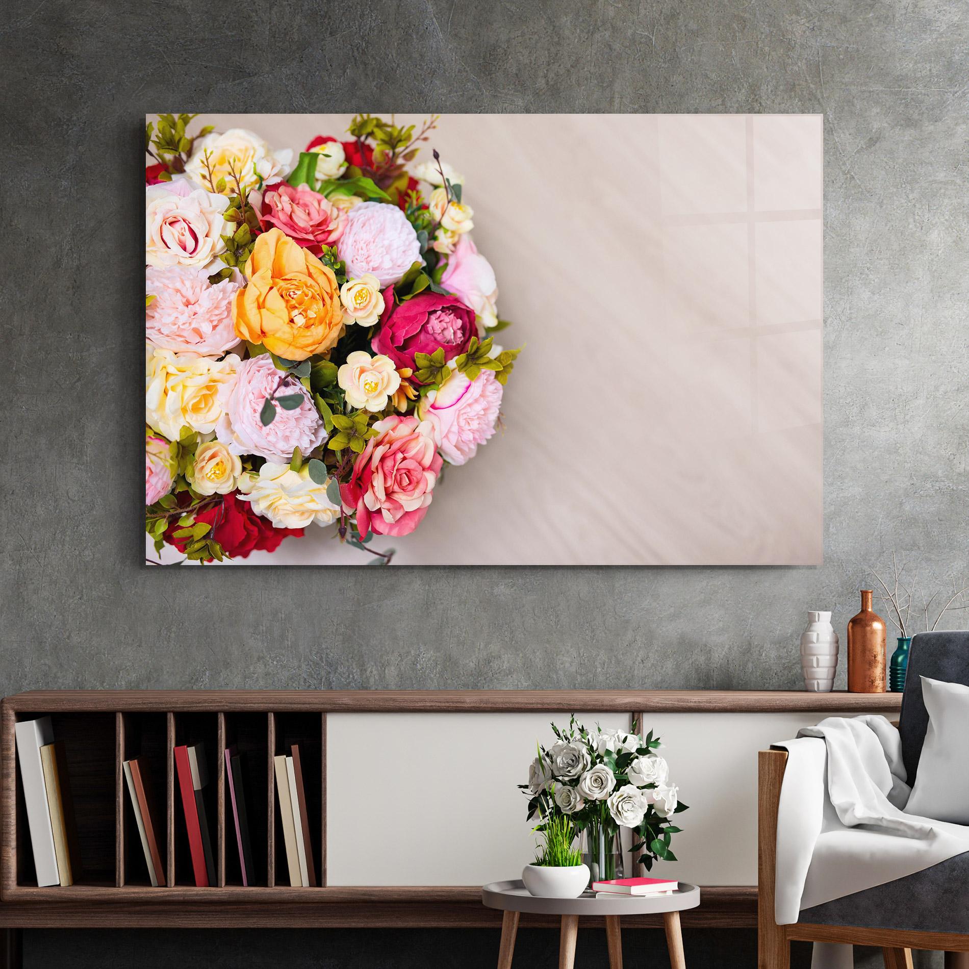 Üvegkép Orange Purple Bouquet mockup 2