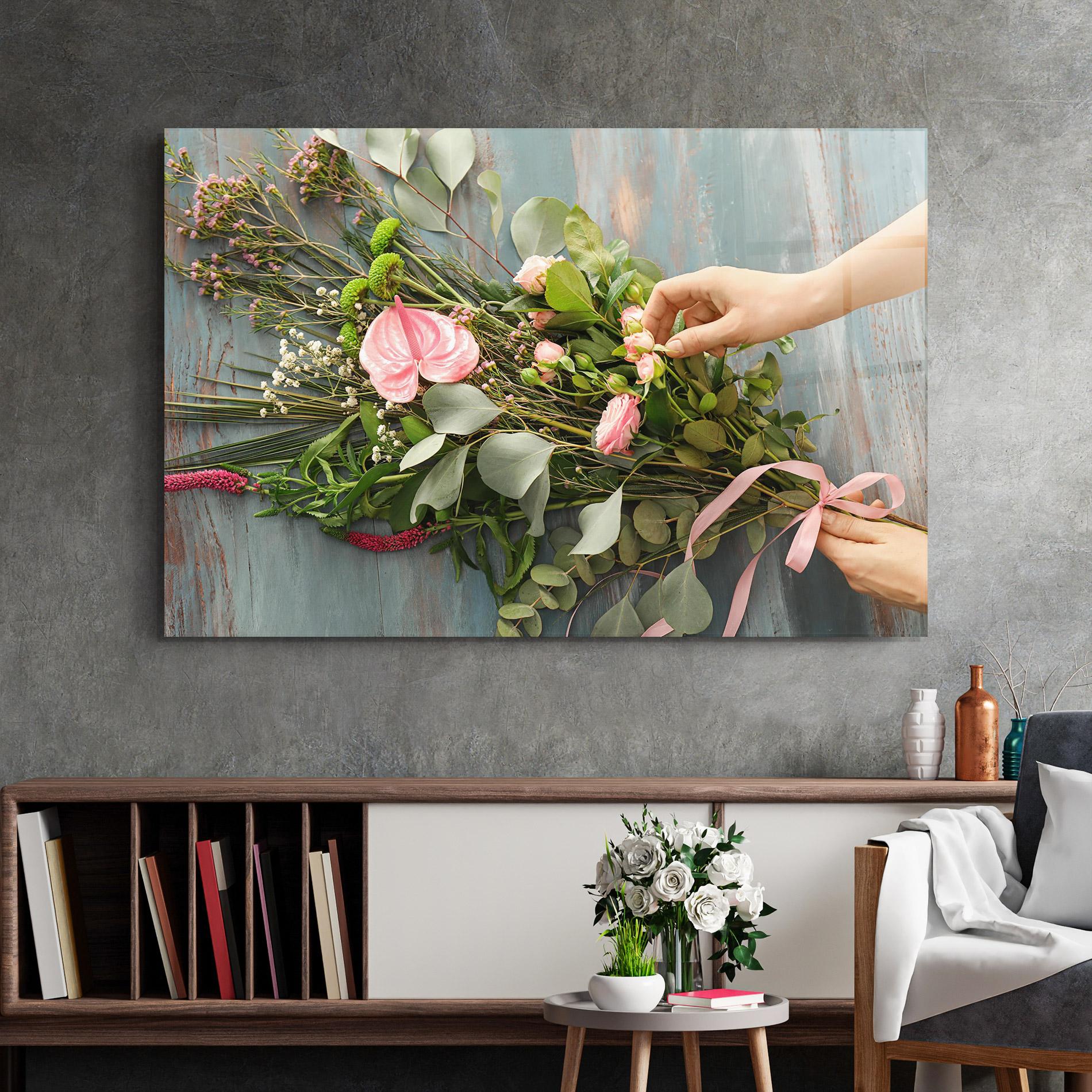 Üvegkép Preparing Bouquet mockup 2