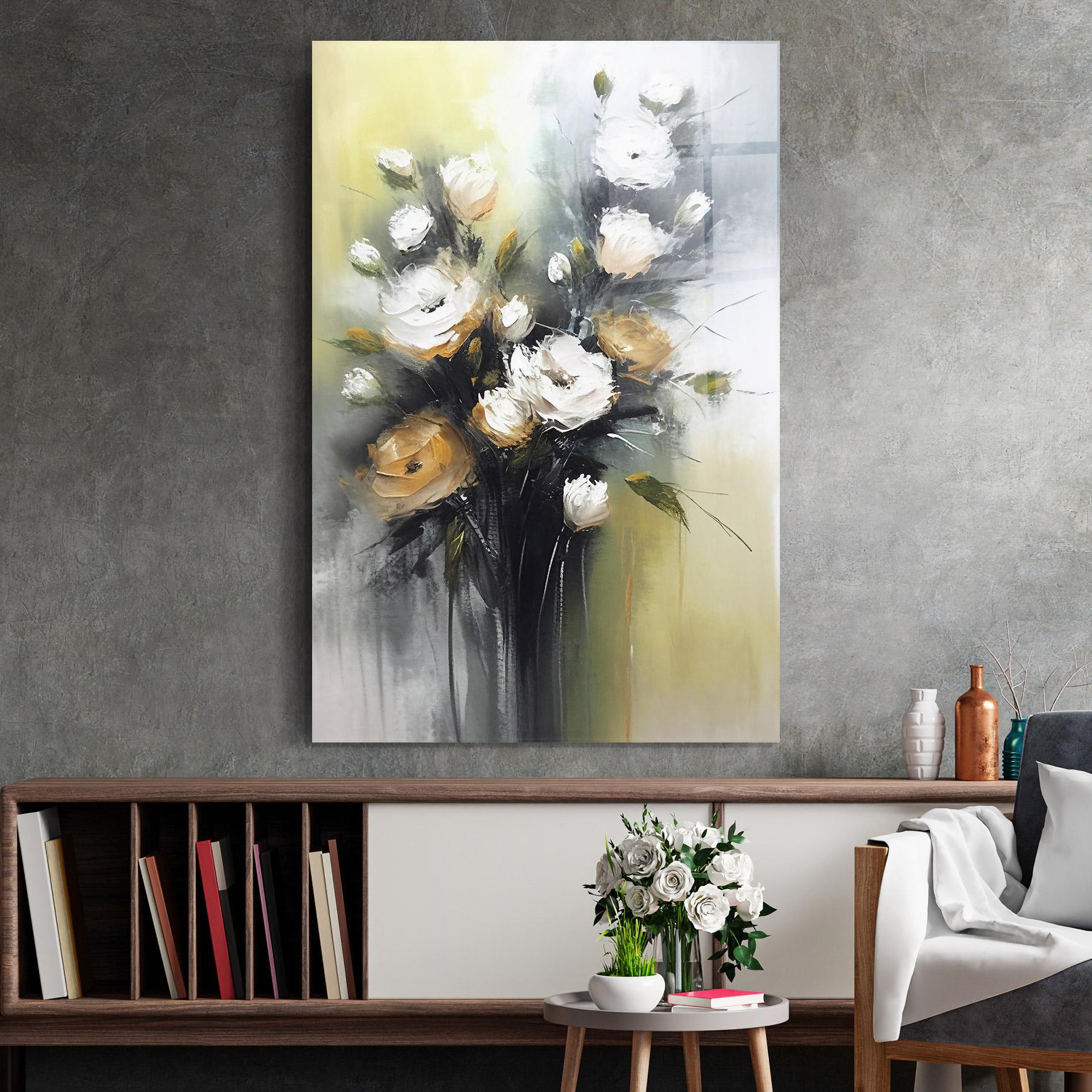 Üvegkép Bouquet Painting mockup 2