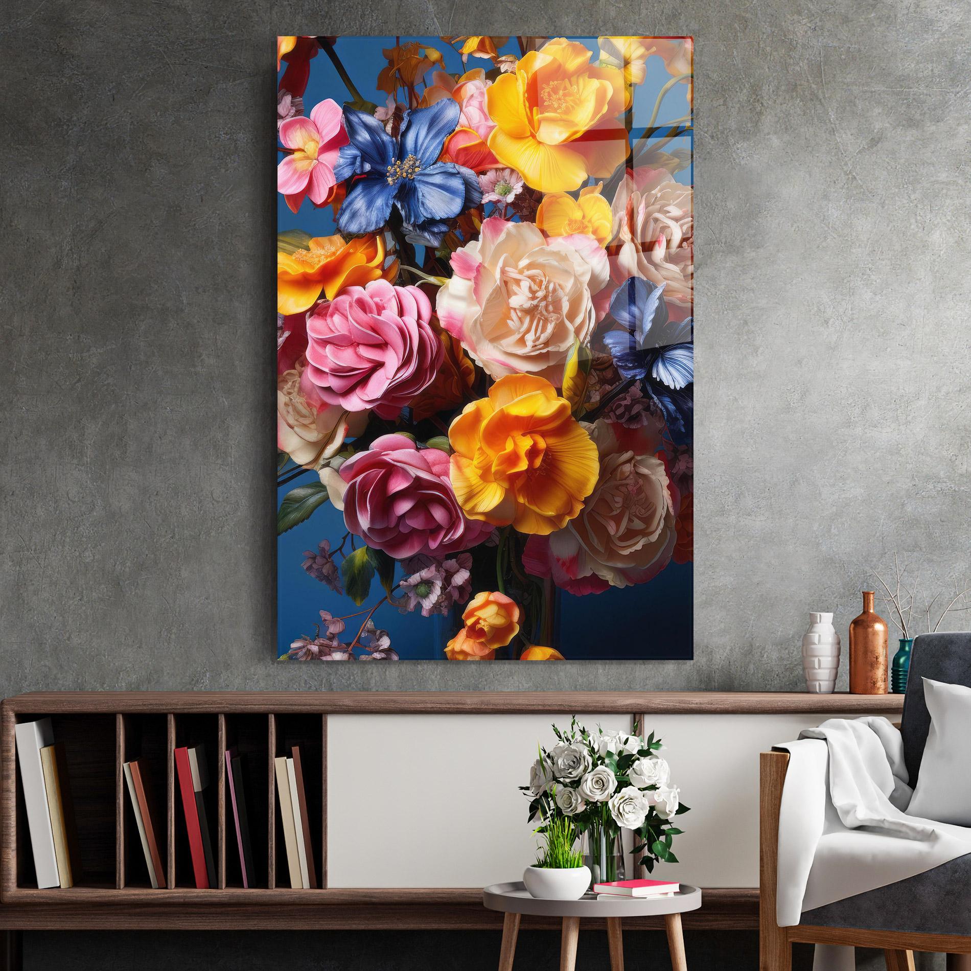 Üvegkép Colorful Flower Bouquet mockup 2