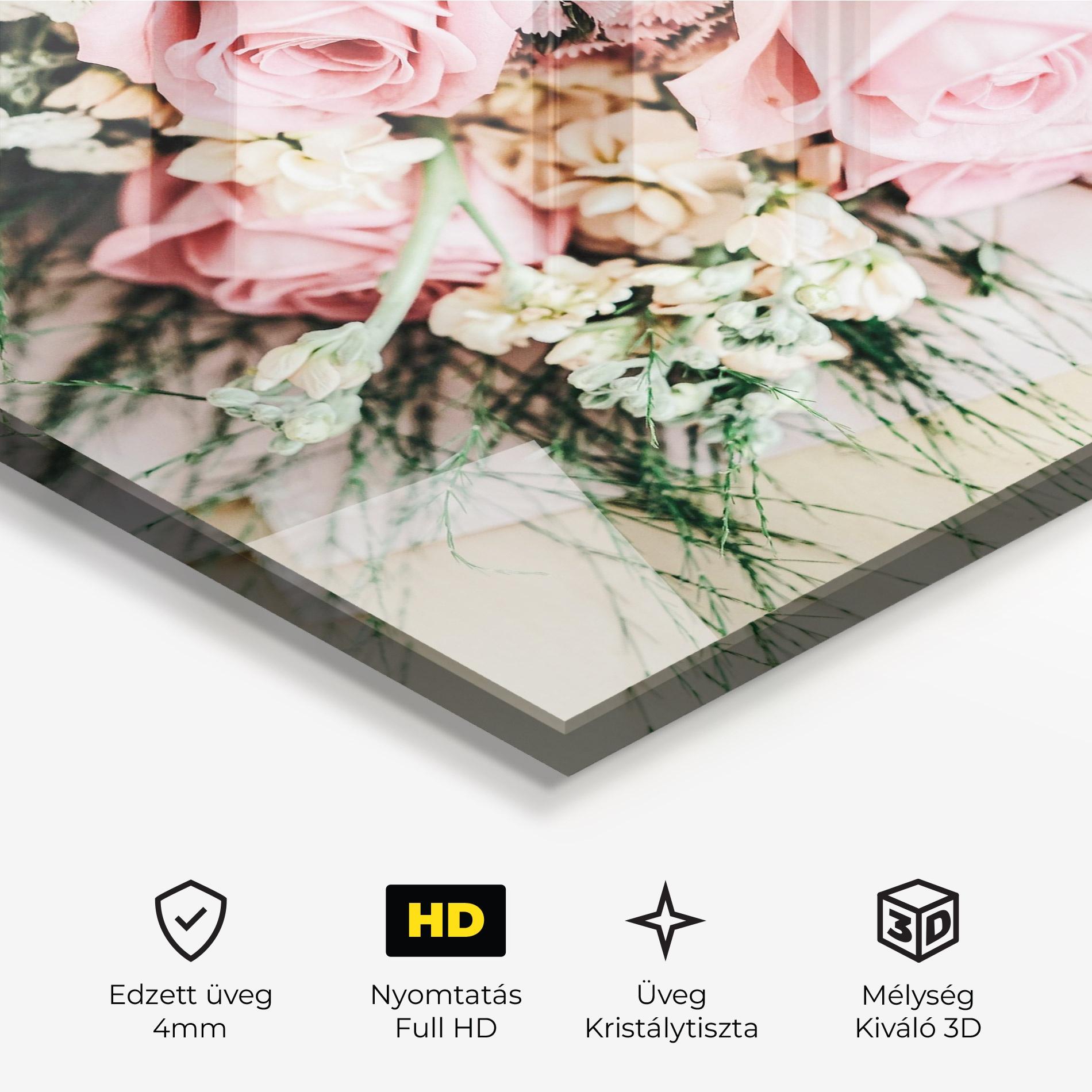 Üvegkép Baby Pink Bouquet mockup 3