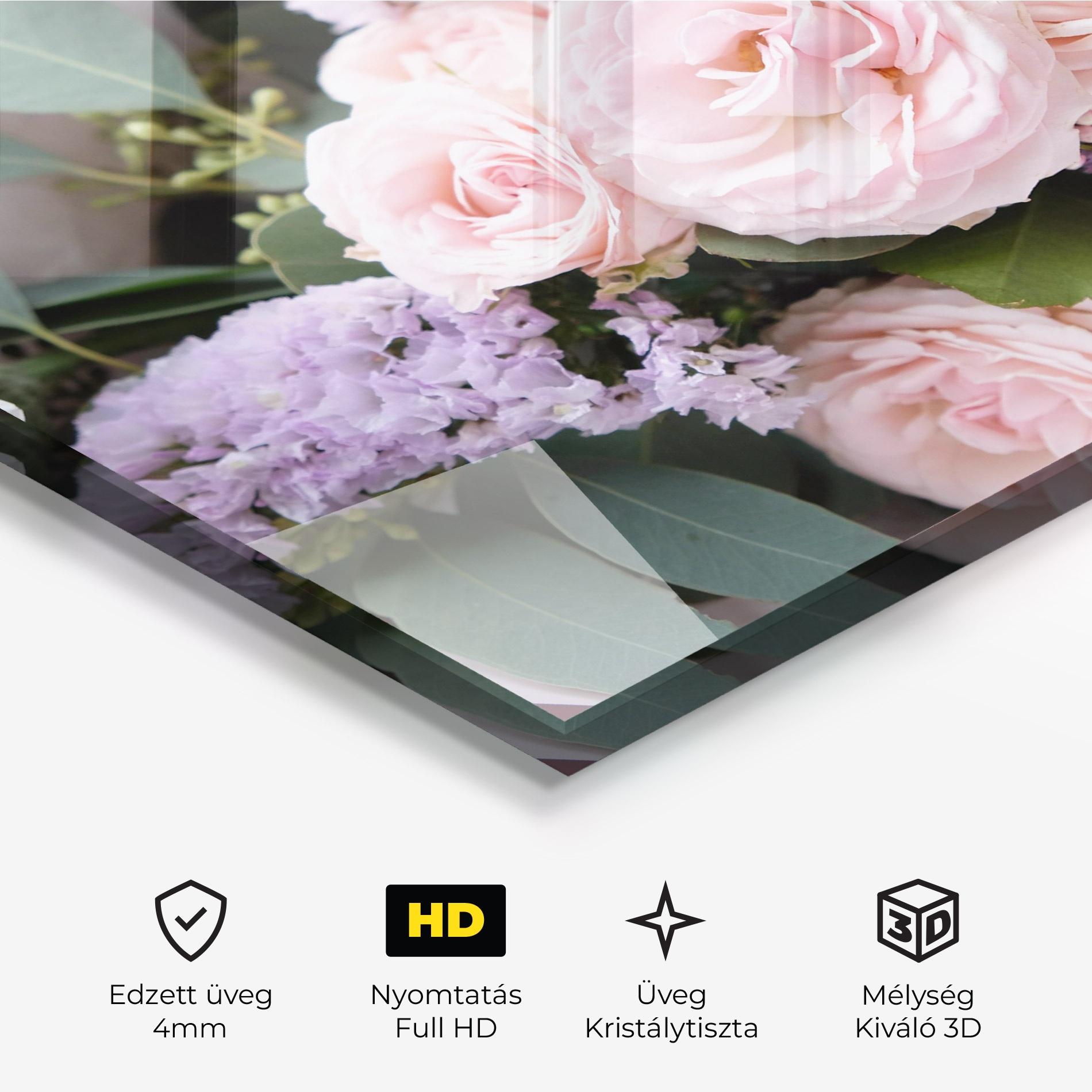 Üvegkép Beautiful Pink Roses mockup 3