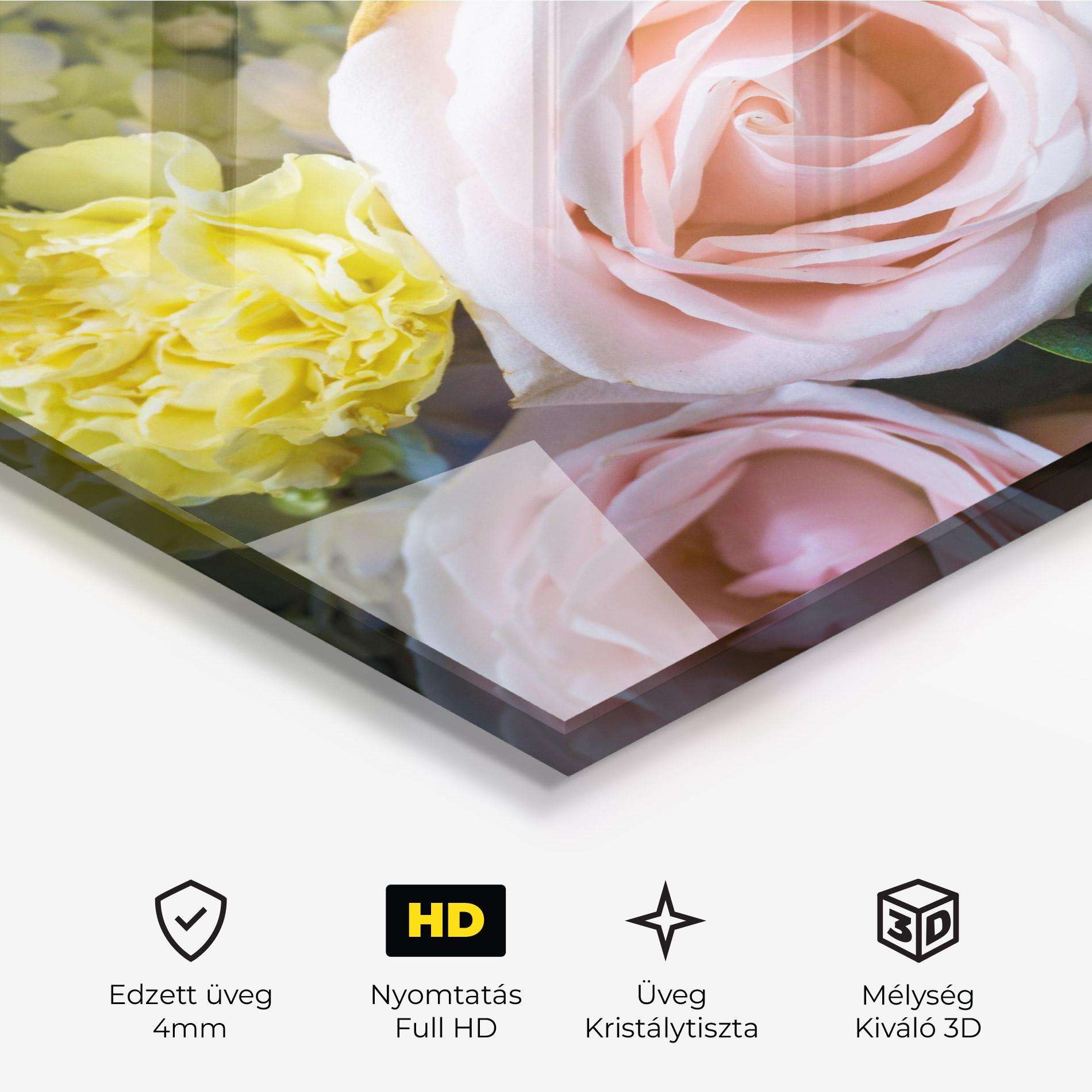 Üvegkép Bouquet Light Pink mockup 3