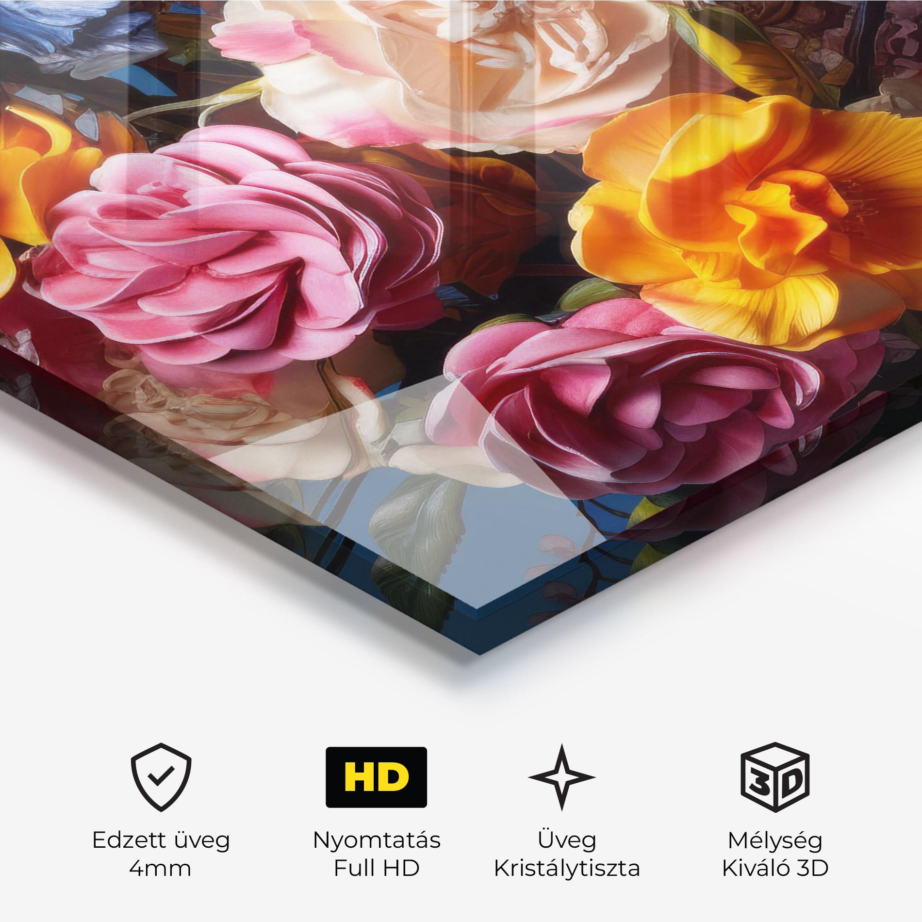 Üvegkép Colorful Flower Bouquet mockup 3