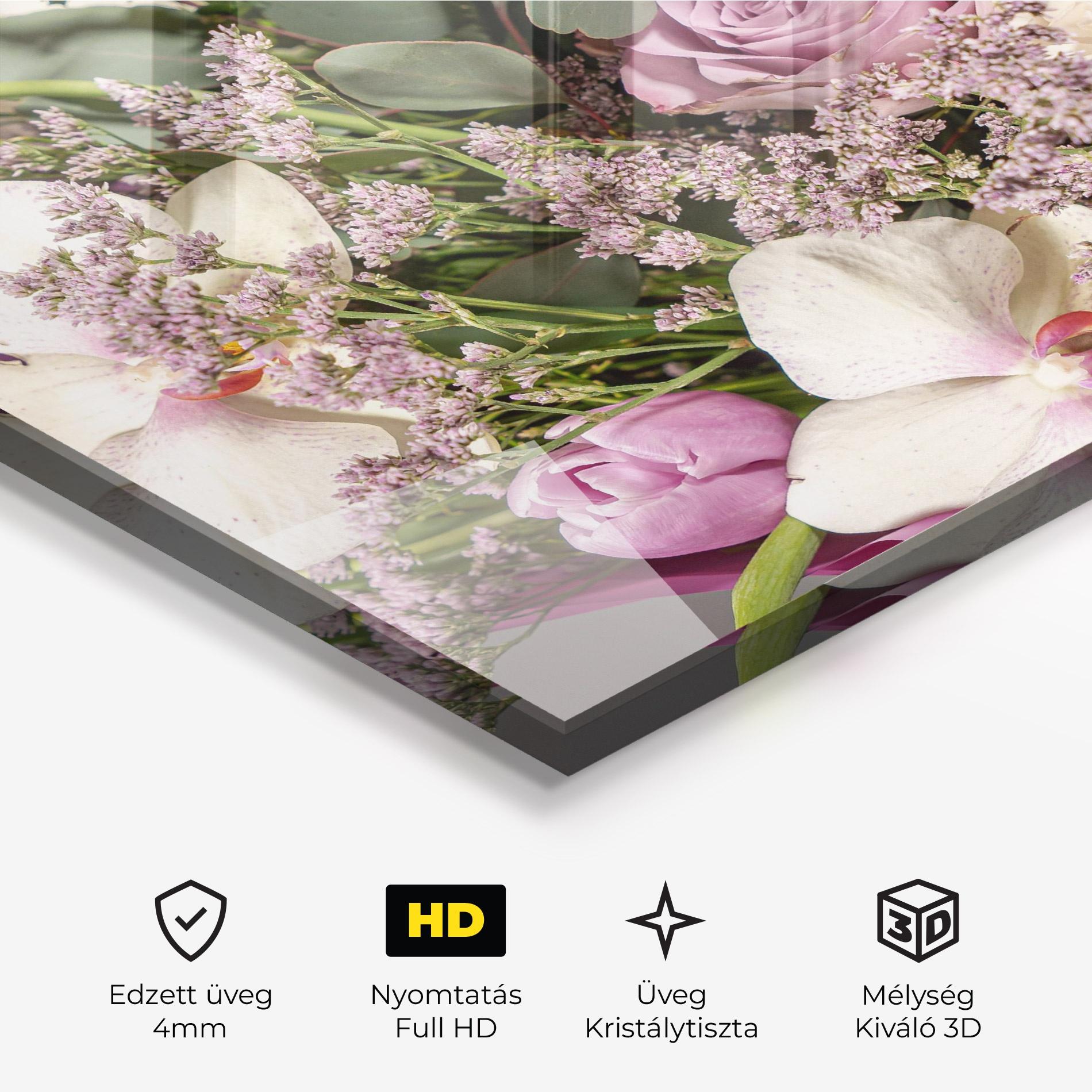 Üvegkép Cute Purple Bouquet mockup 3