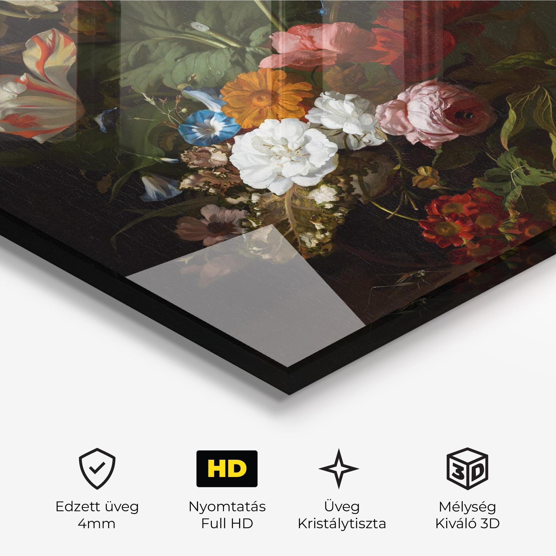 Üvegkép Dark Flowers Bouquet mockup 3