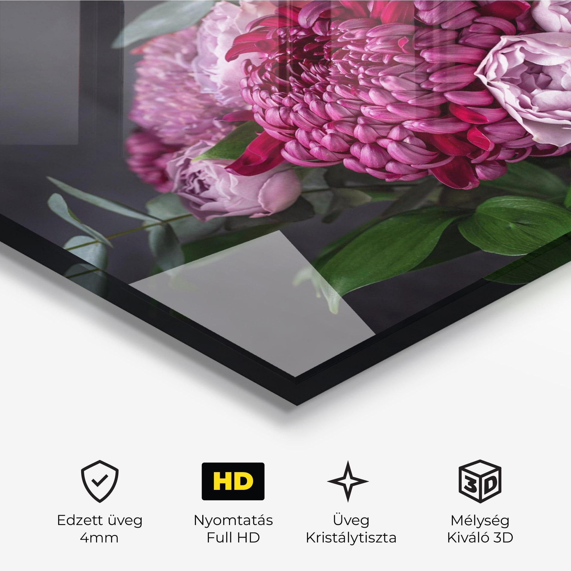 Üvegkép Mix Purple Bouquet mockup 3