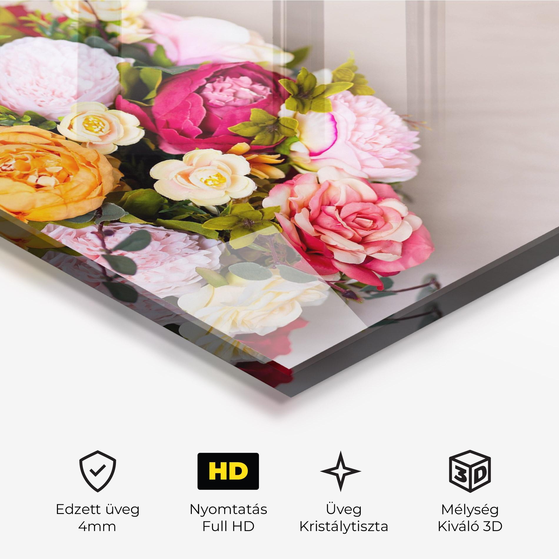 Üvegkép Orange Purple Bouquet mockup 3