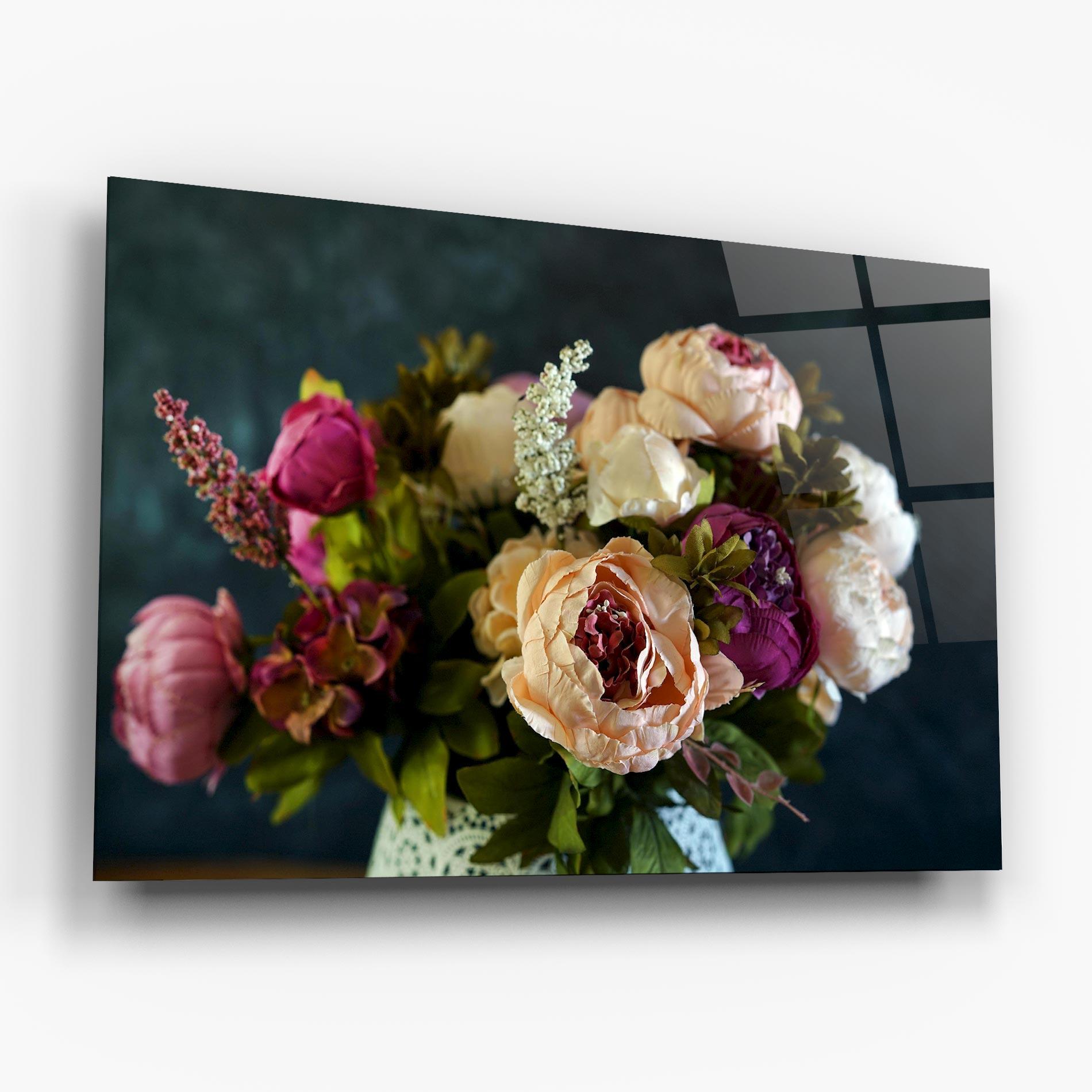 Üvegkép Cream Roses Bouquet mockup 6