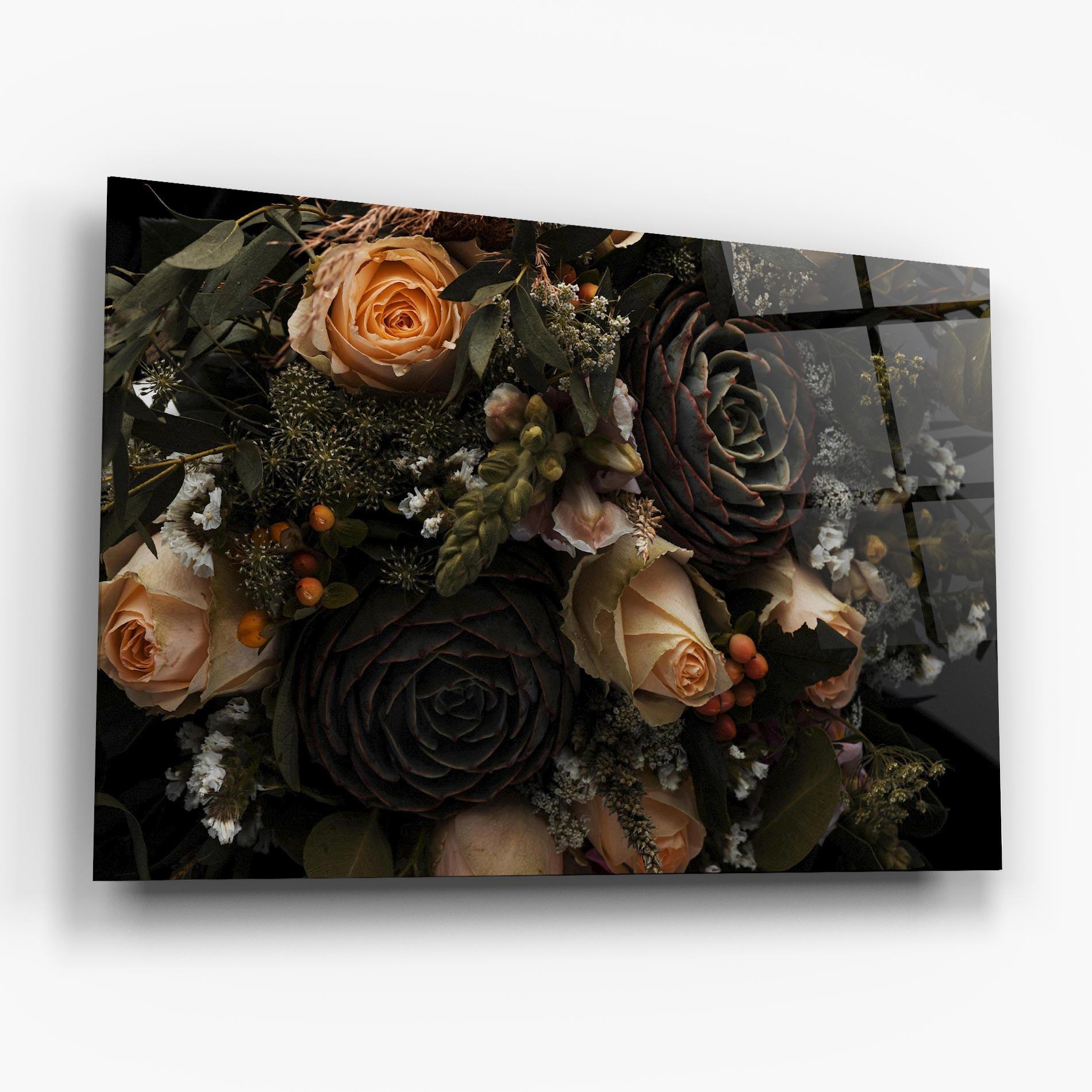 Üvegkép Luxurious Black Bouquet mockup 6