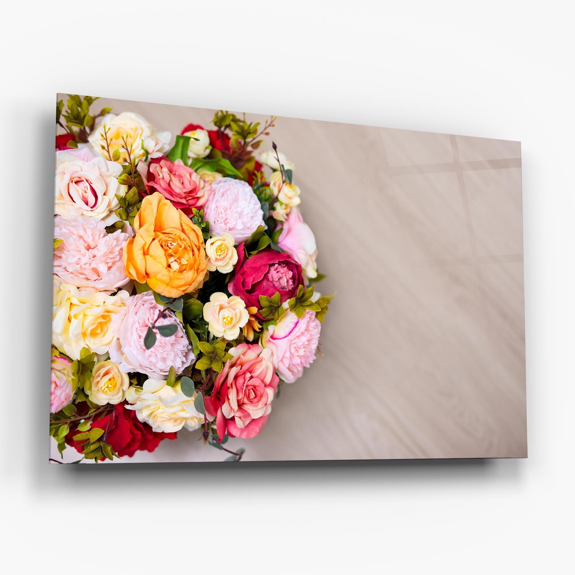 Üvegkép Orange Purple Bouquet mockup 6