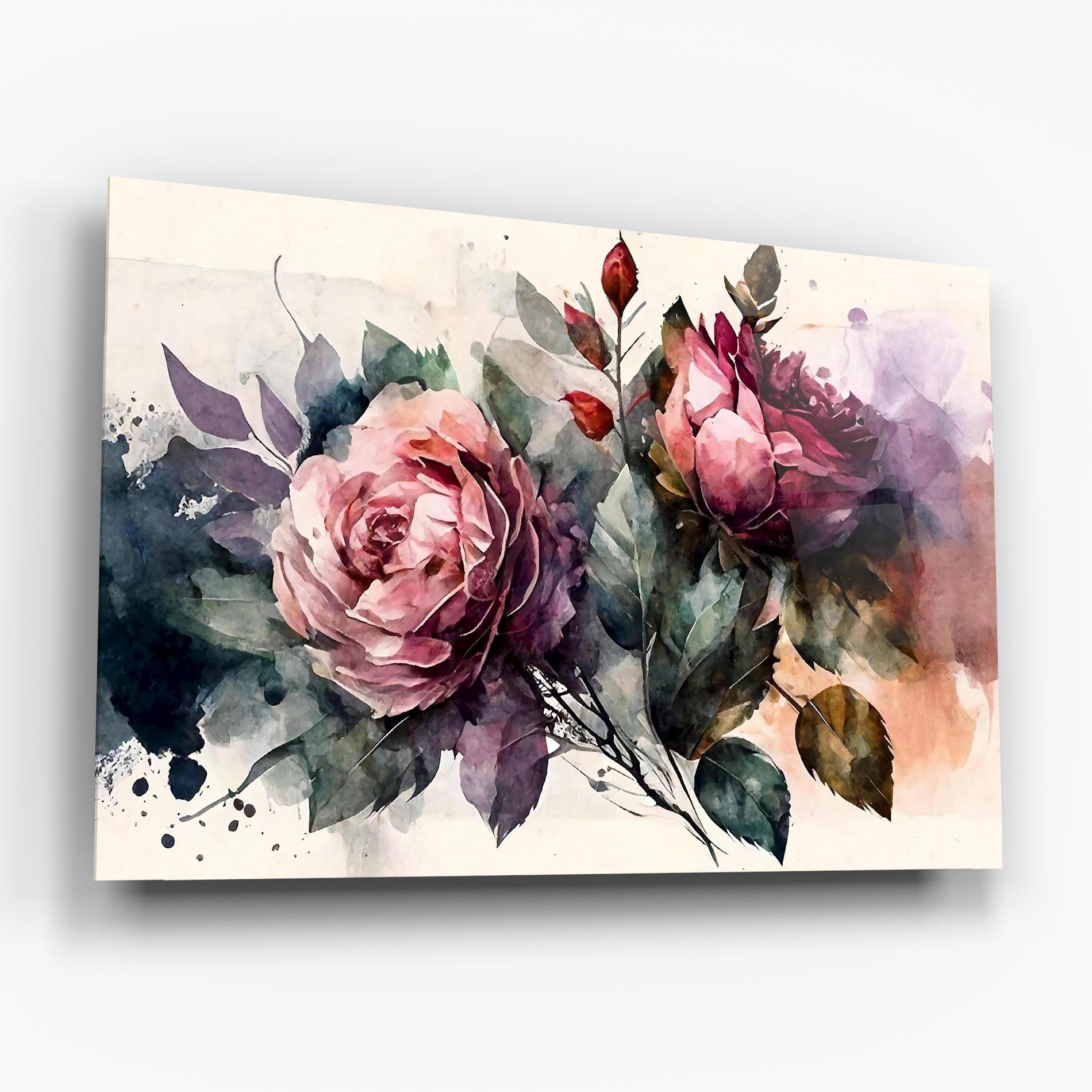 Üvegkép Roses Bouquet Art mockup 6