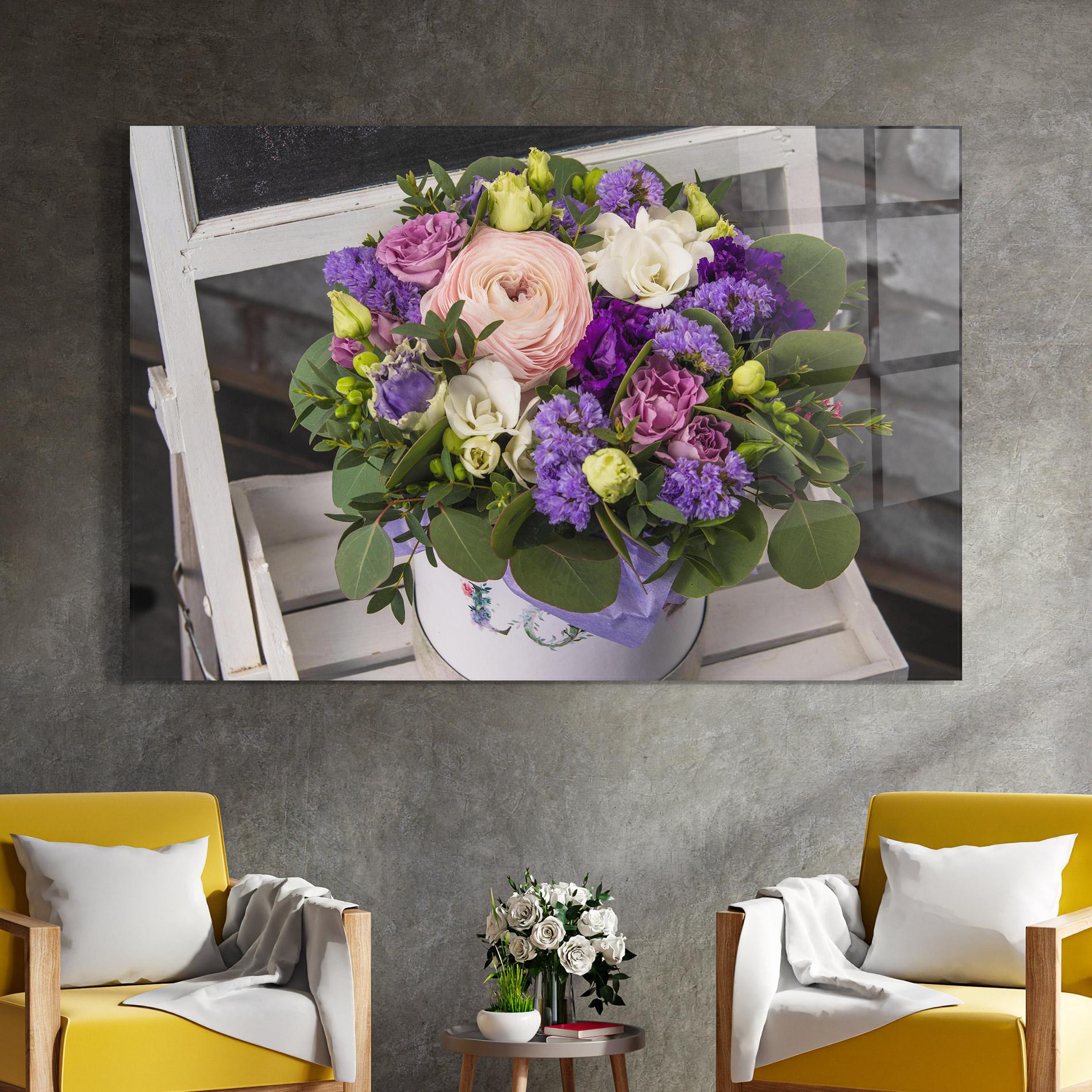 Üvegkép Big Pink Rose Bouquet mockup 4