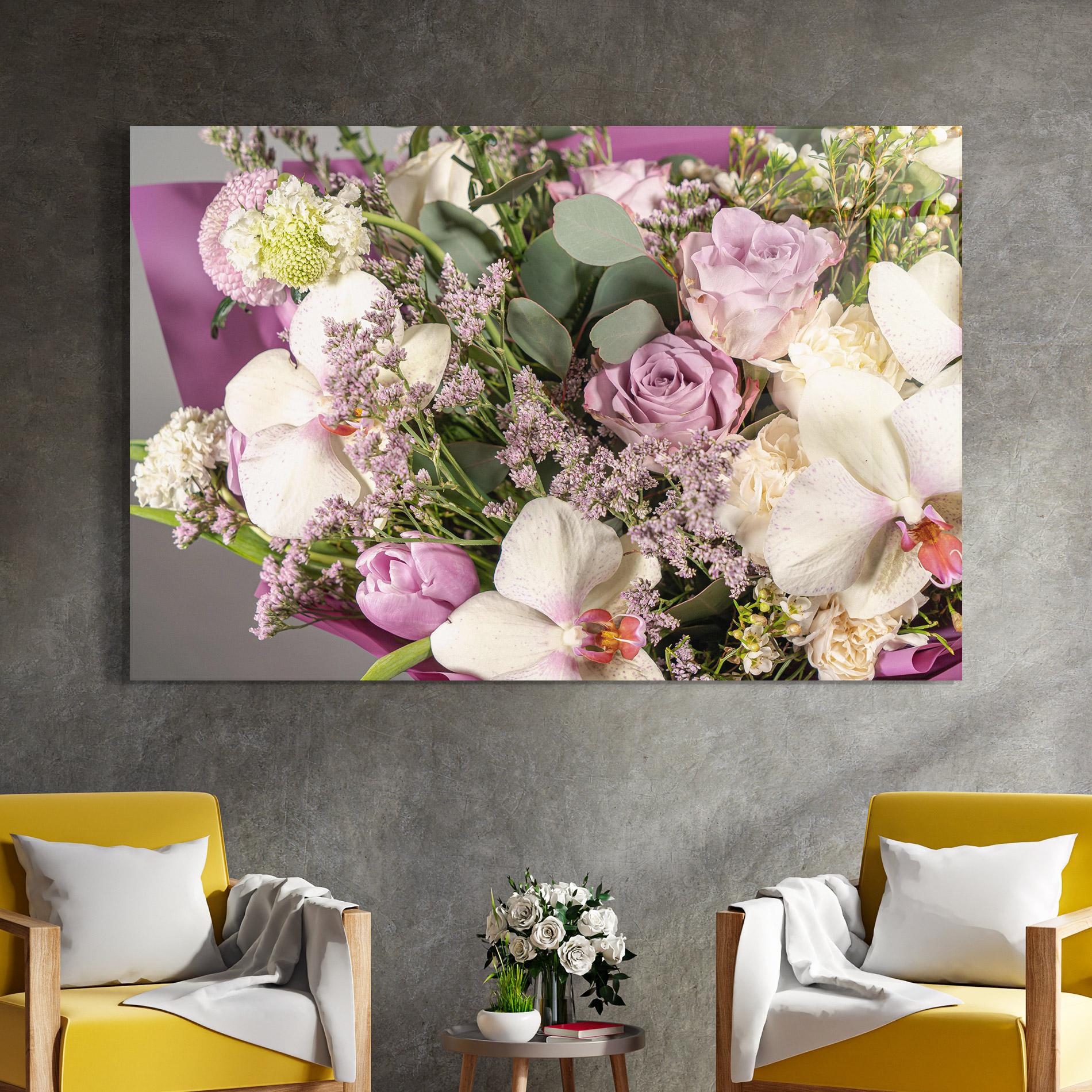 Üvegkép Cute Purple Bouquet mockup 4