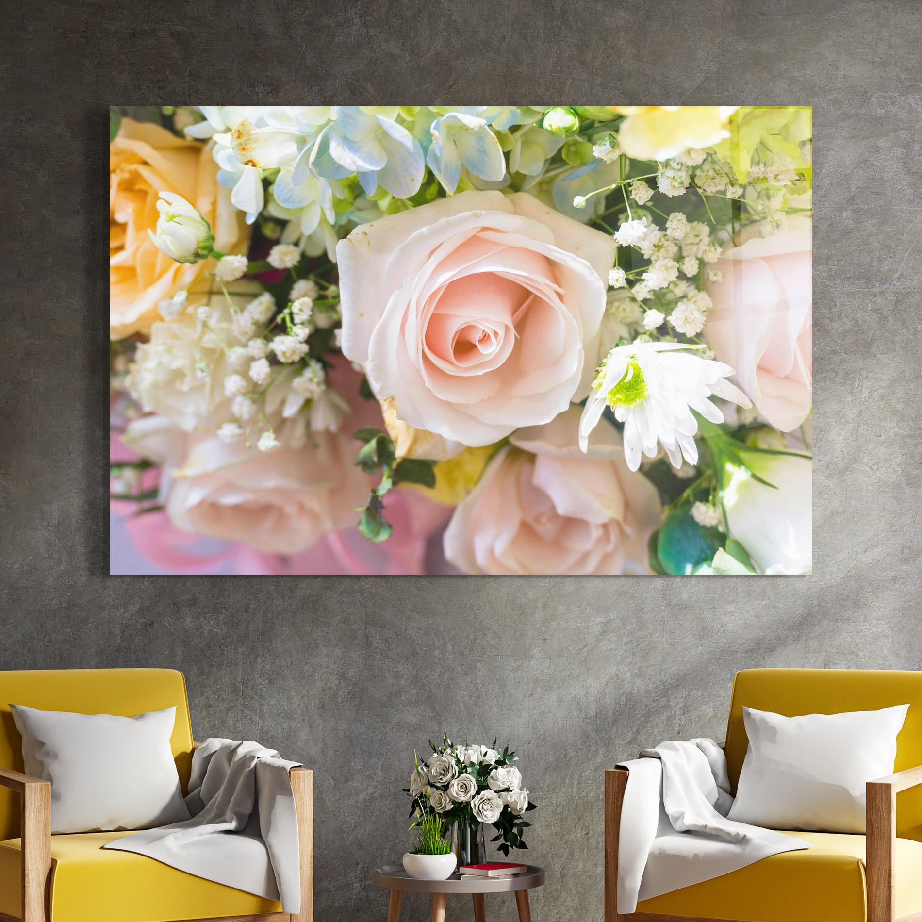 Üvegkép Light Pink Bouquet mockup 4