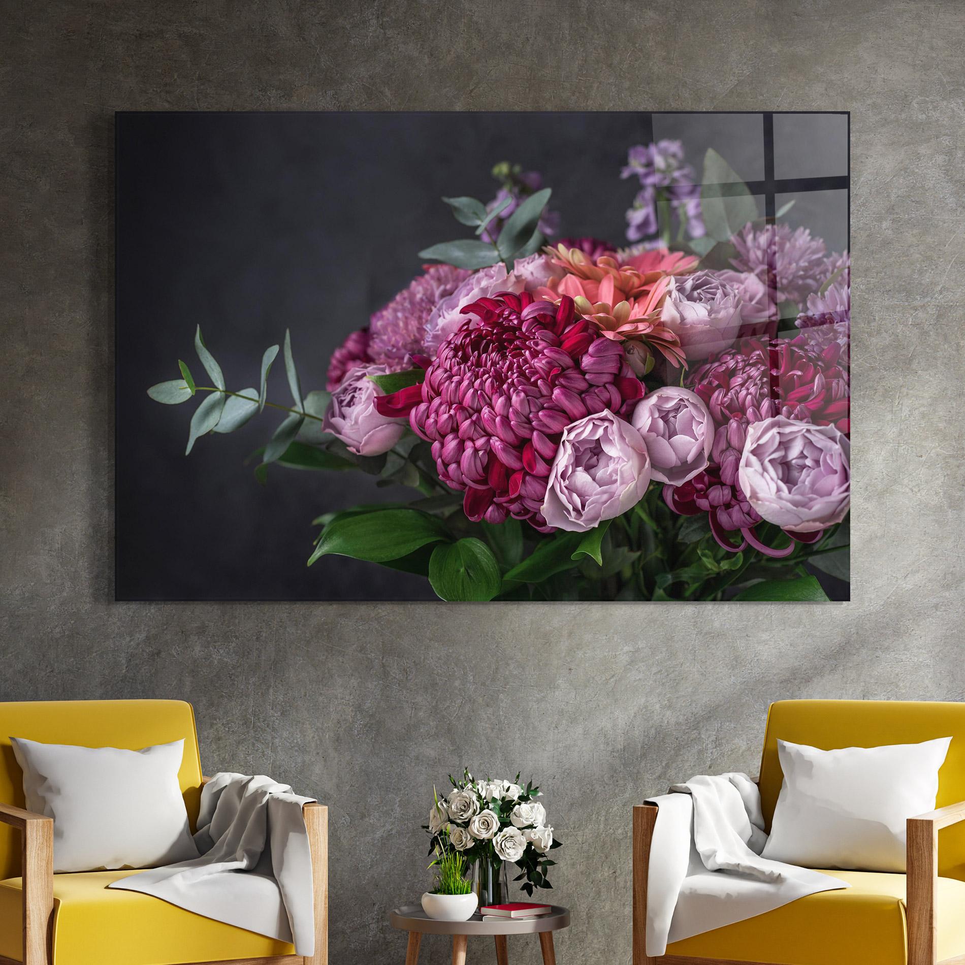 Üvegkép Mix Purple Bouquet mockup 4