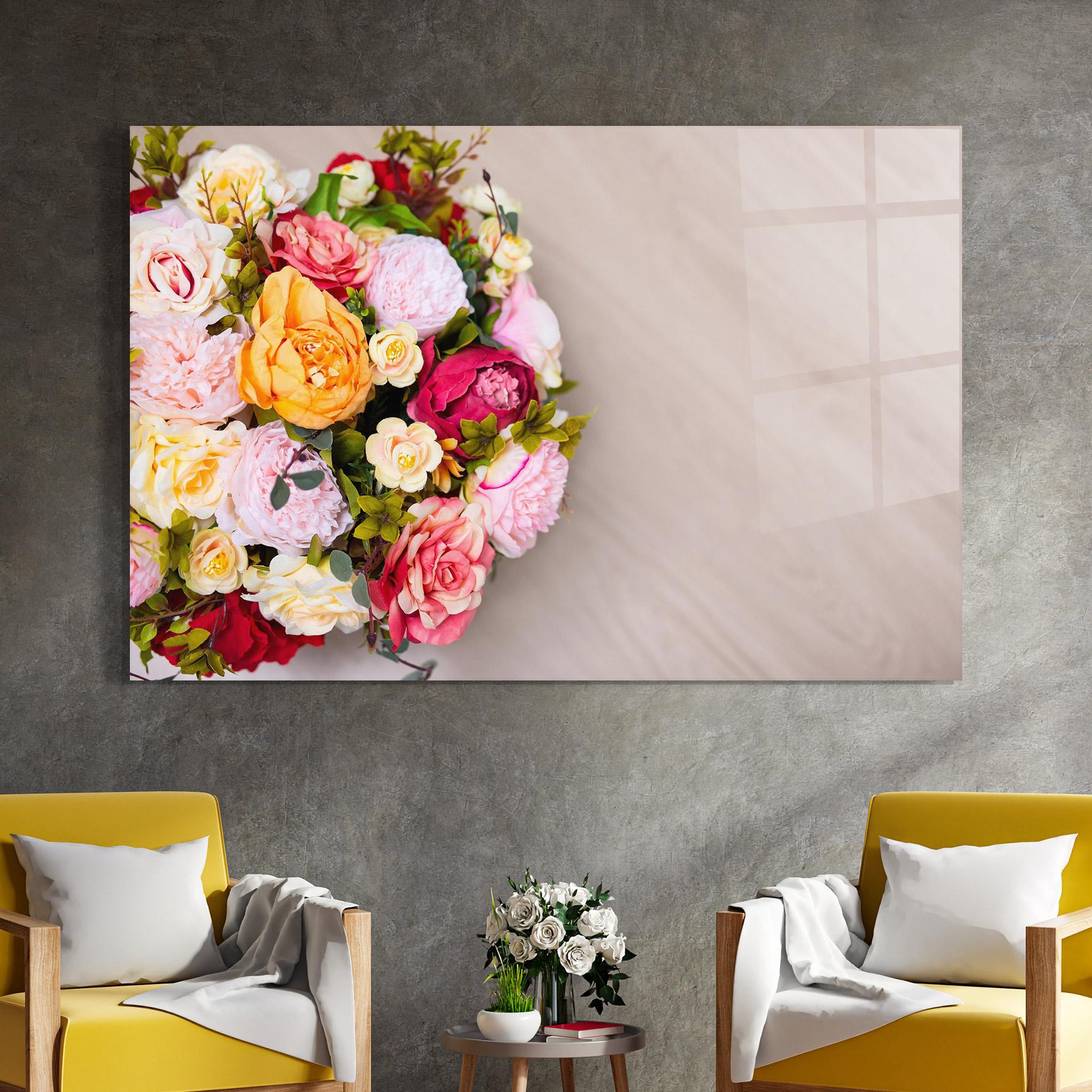 Üvegkép Orange Purple Bouquet mockup 4