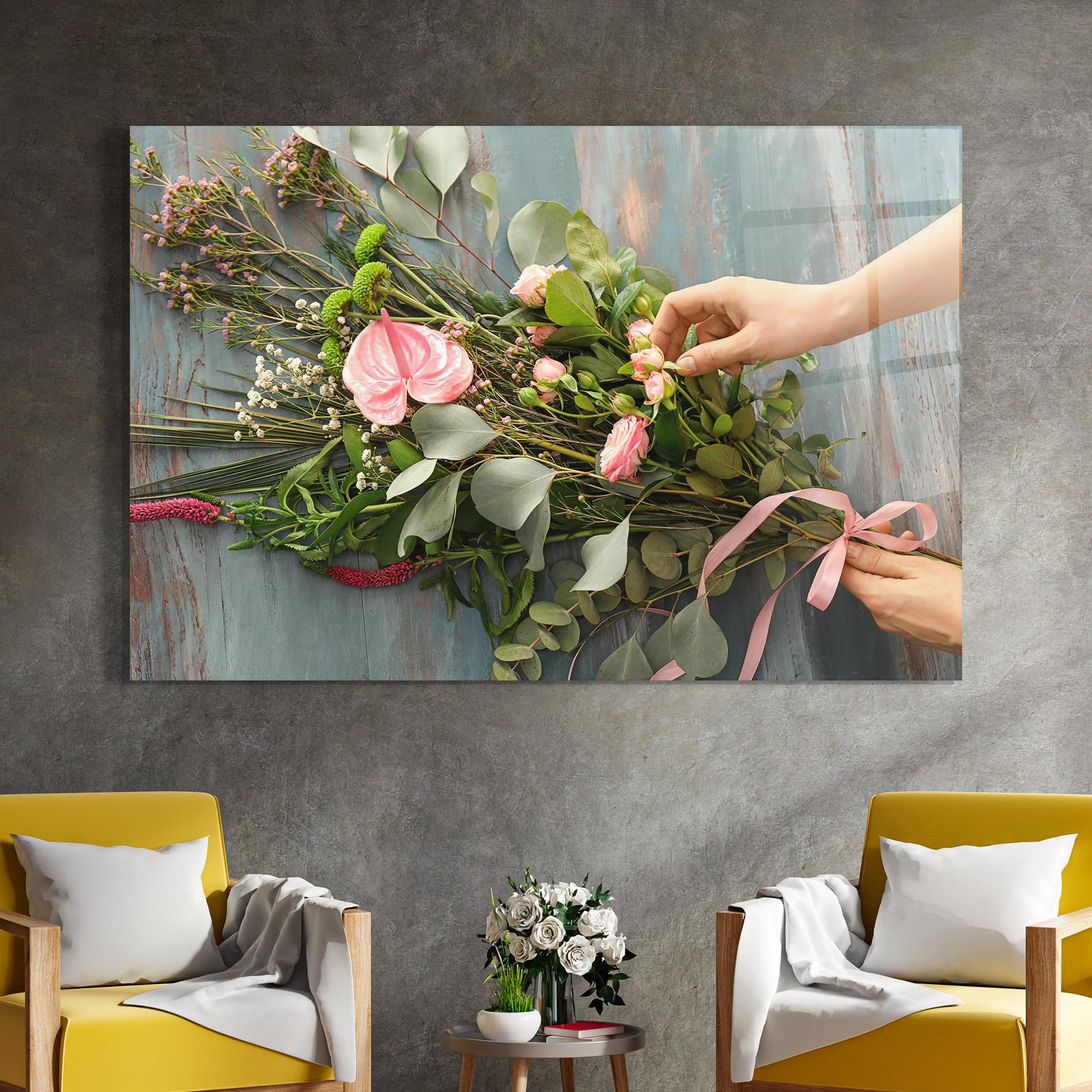 Üvegkép Preparing Bouquet mockup 4