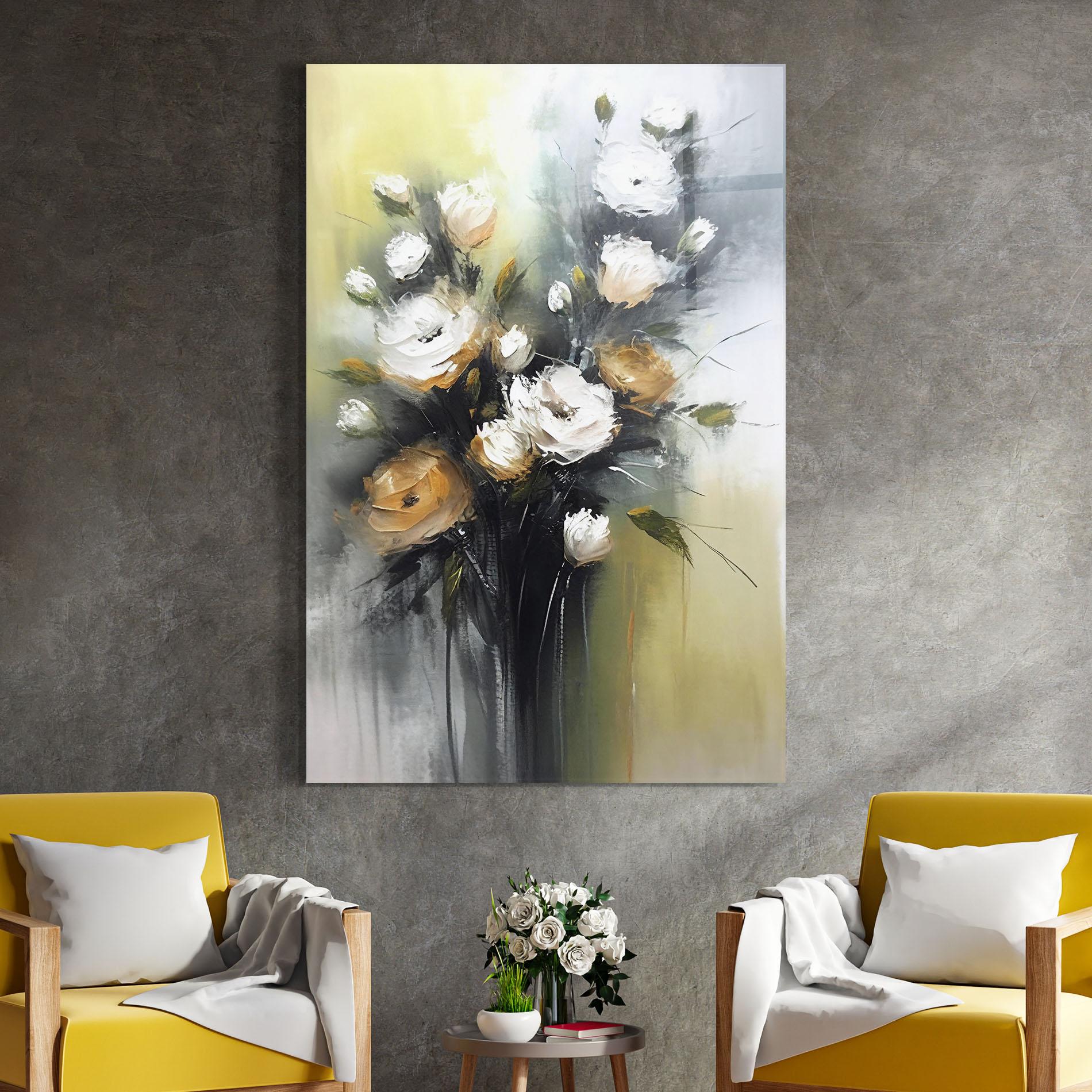 Üvegkép Bouquet Painting mockup 4