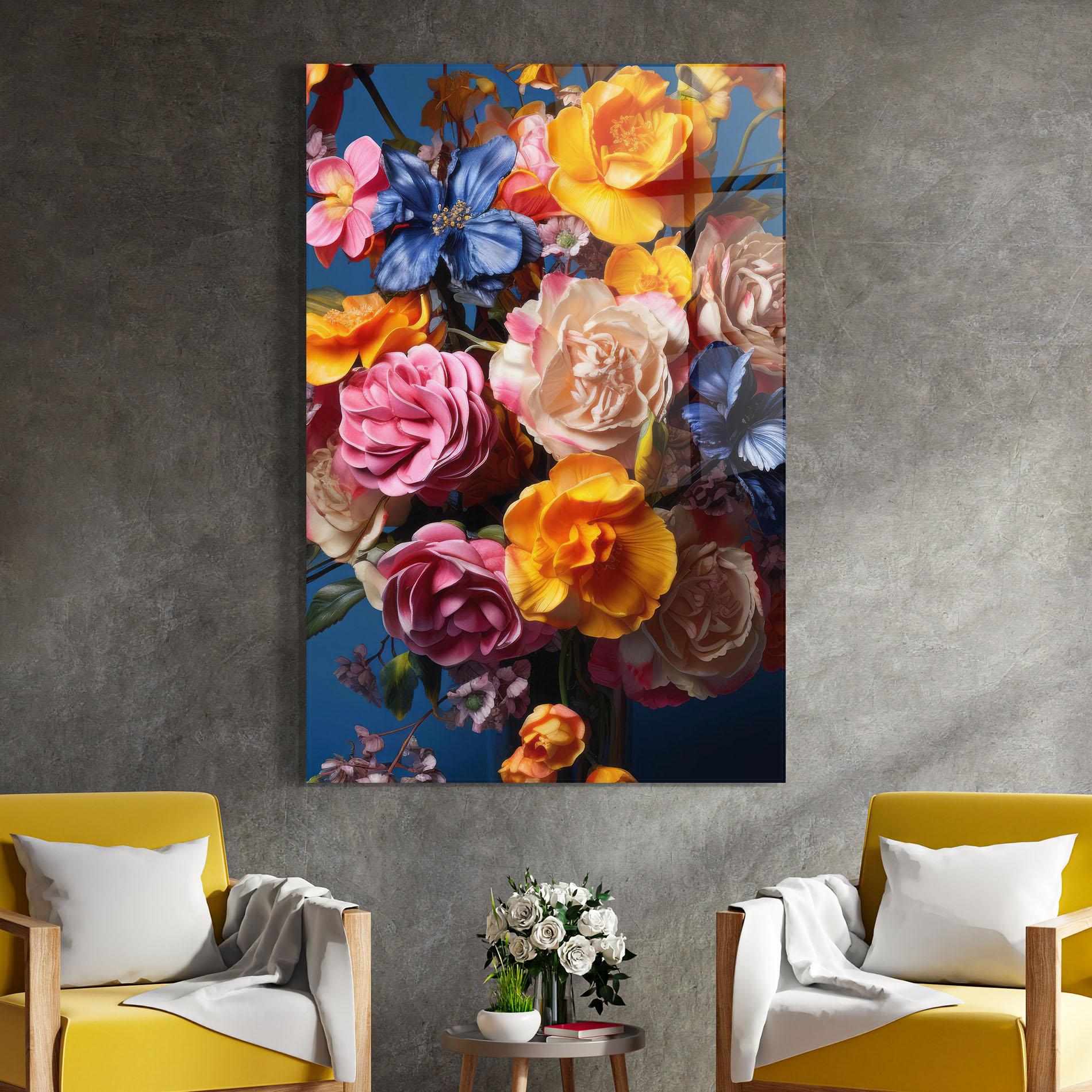 Üvegkép Colorful Flower Bouquet mockup 4