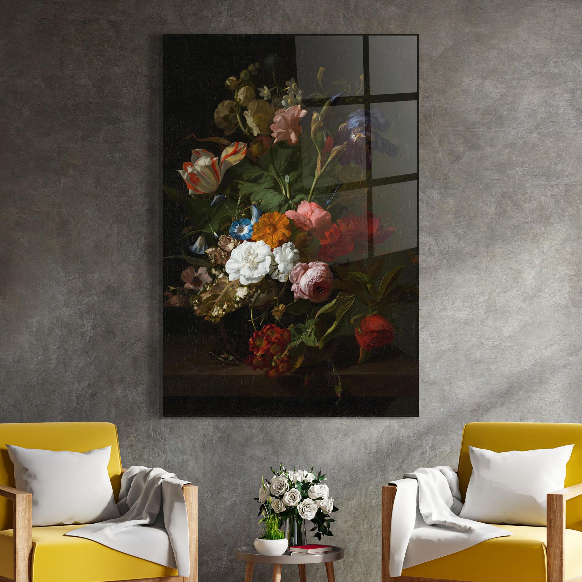 Üvegkép Dark Flowers Bouquet mockup 4