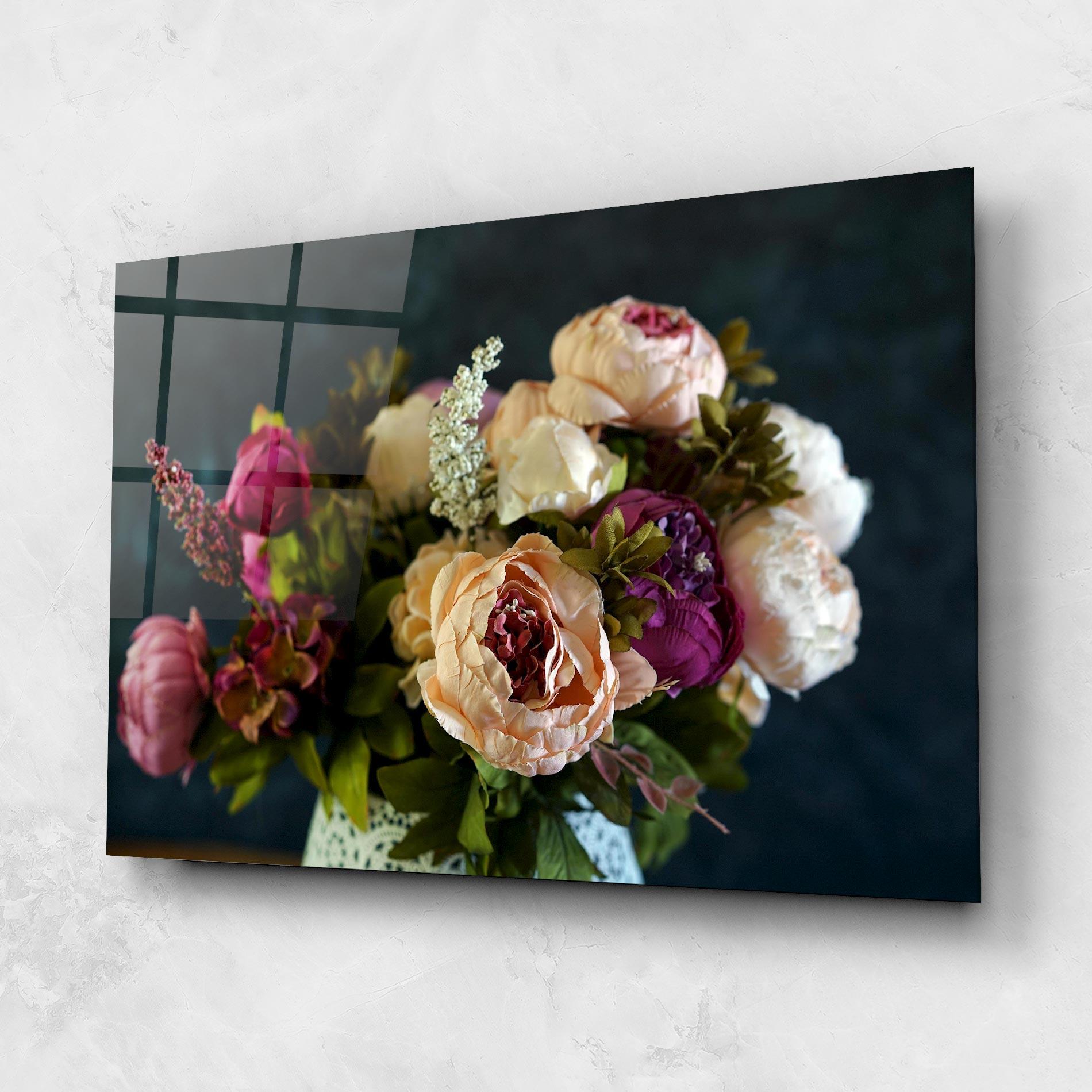 Üvegkép Cream Roses Bouquet mockup 1