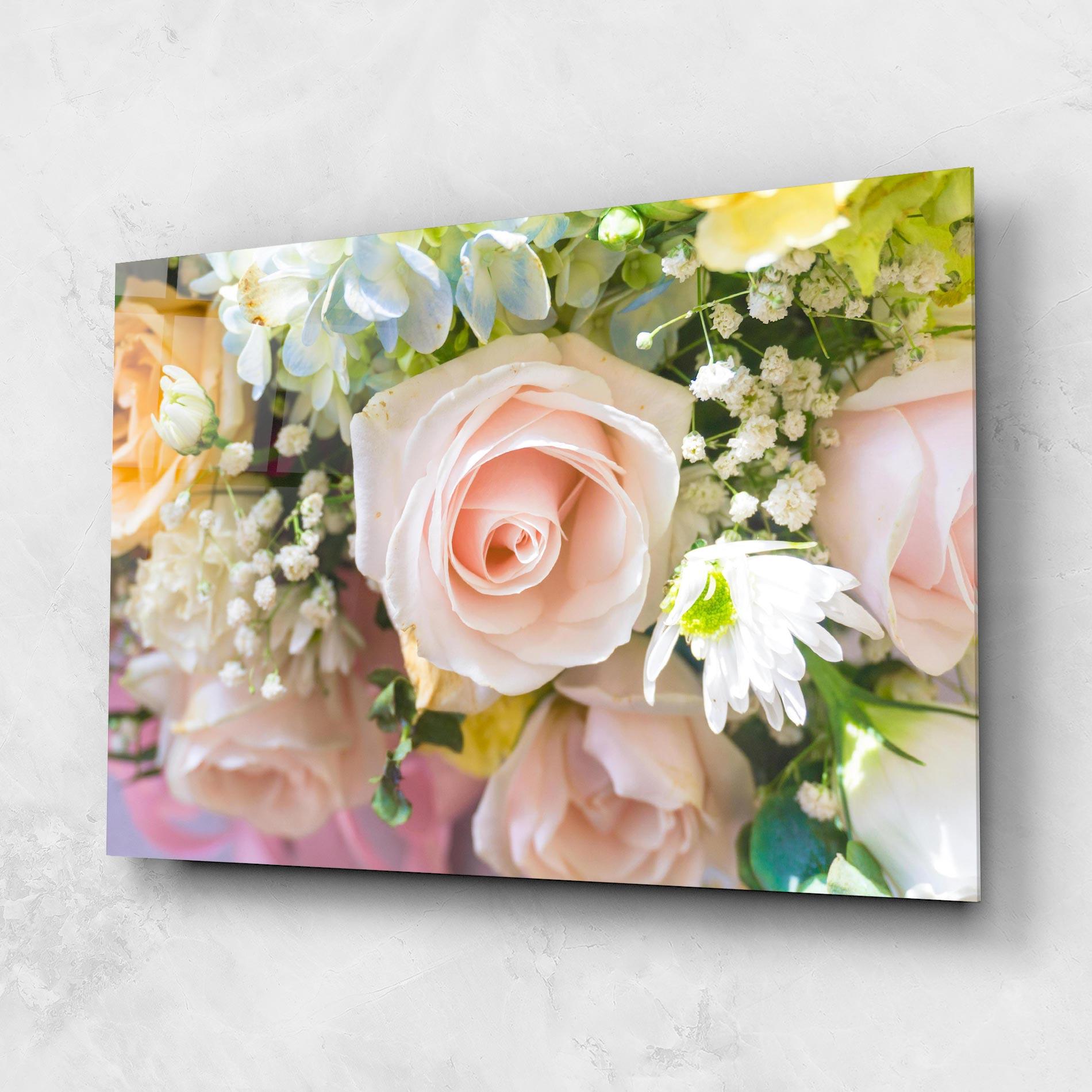 Üvegkép Light Pink Bouquet mockup 1