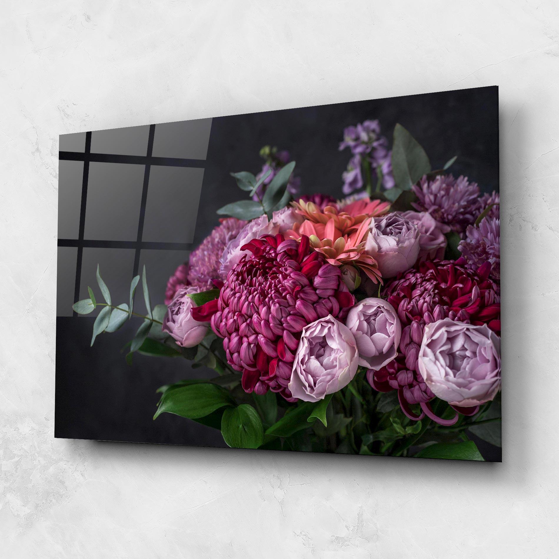 Üvegkép Mix Purple Bouquet mockup 1