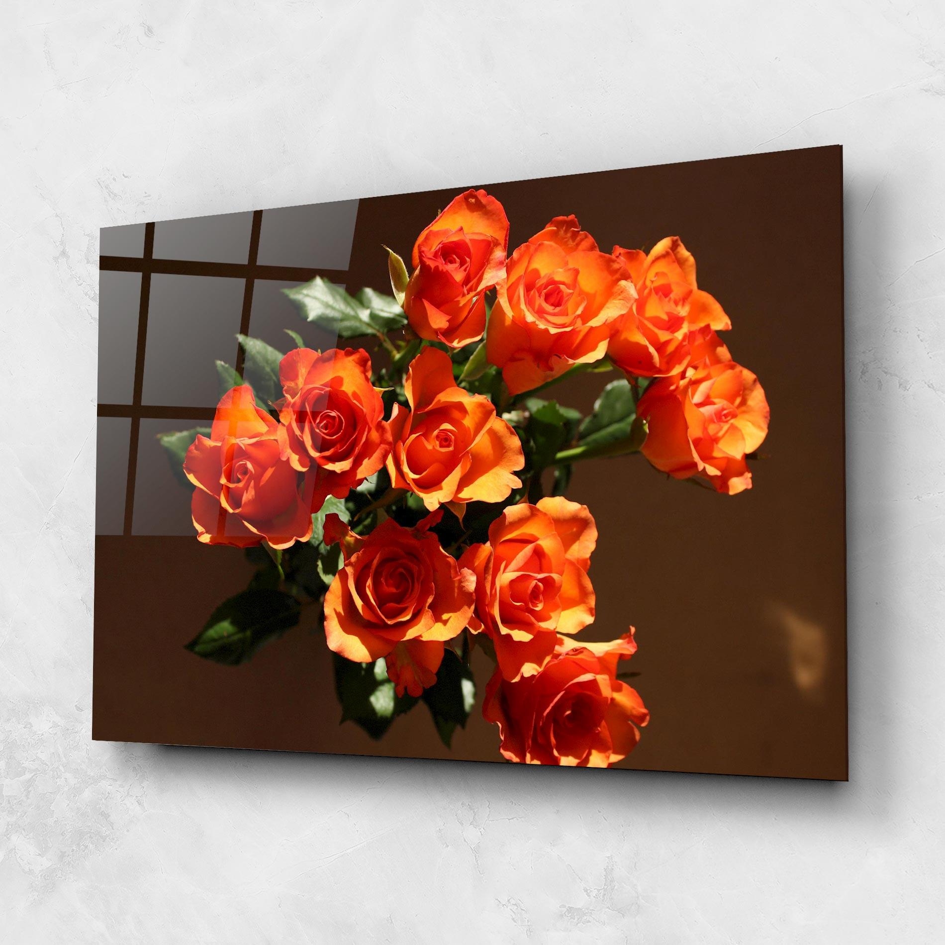 Üvegkép Orange Roses Bouquet mockup 1