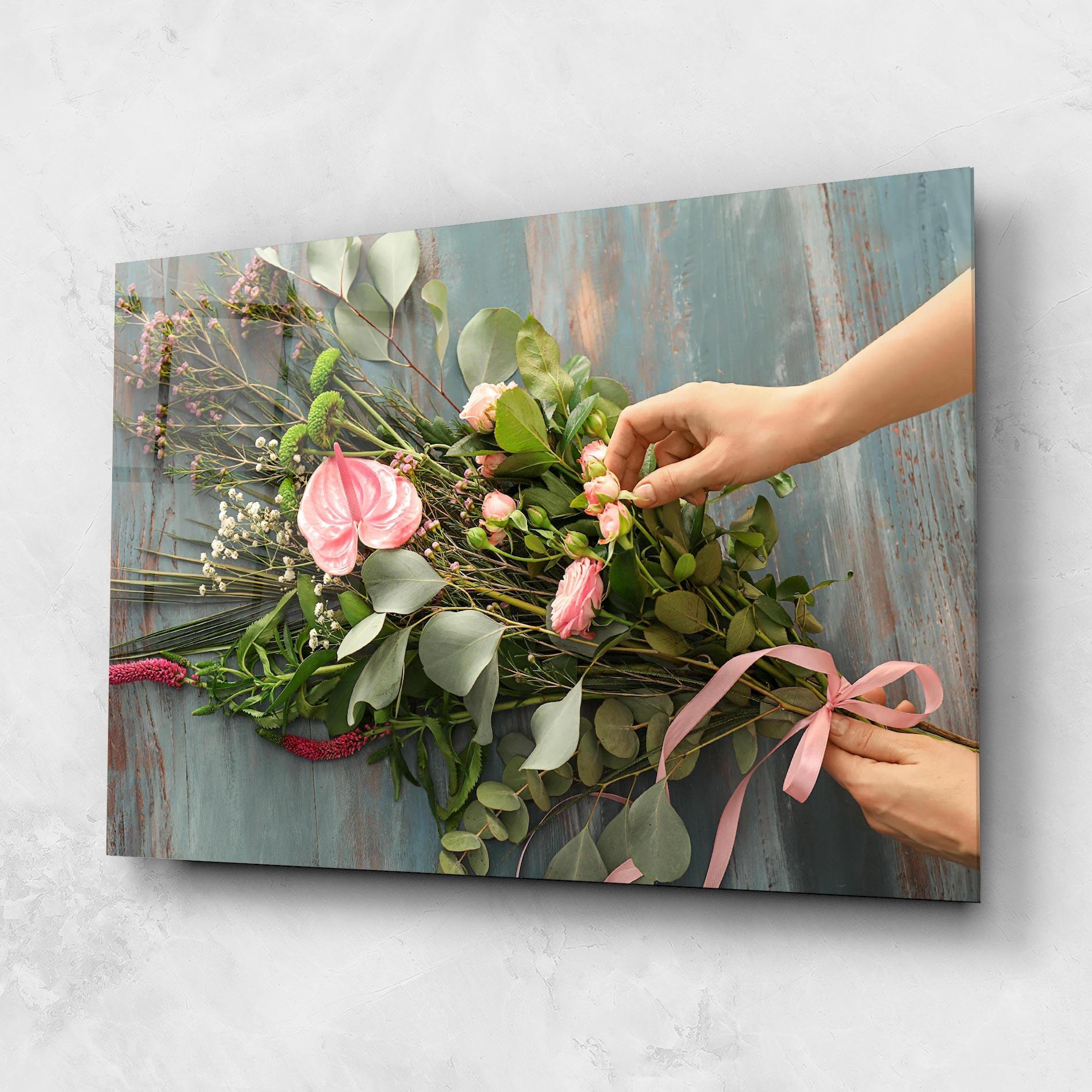 Üvegkép Preparing Bouquet mockup 1