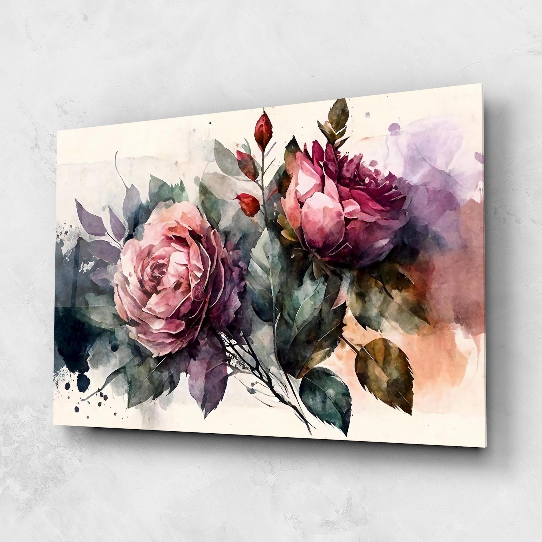Üvegkép Roses Bouquet Art mockup 1