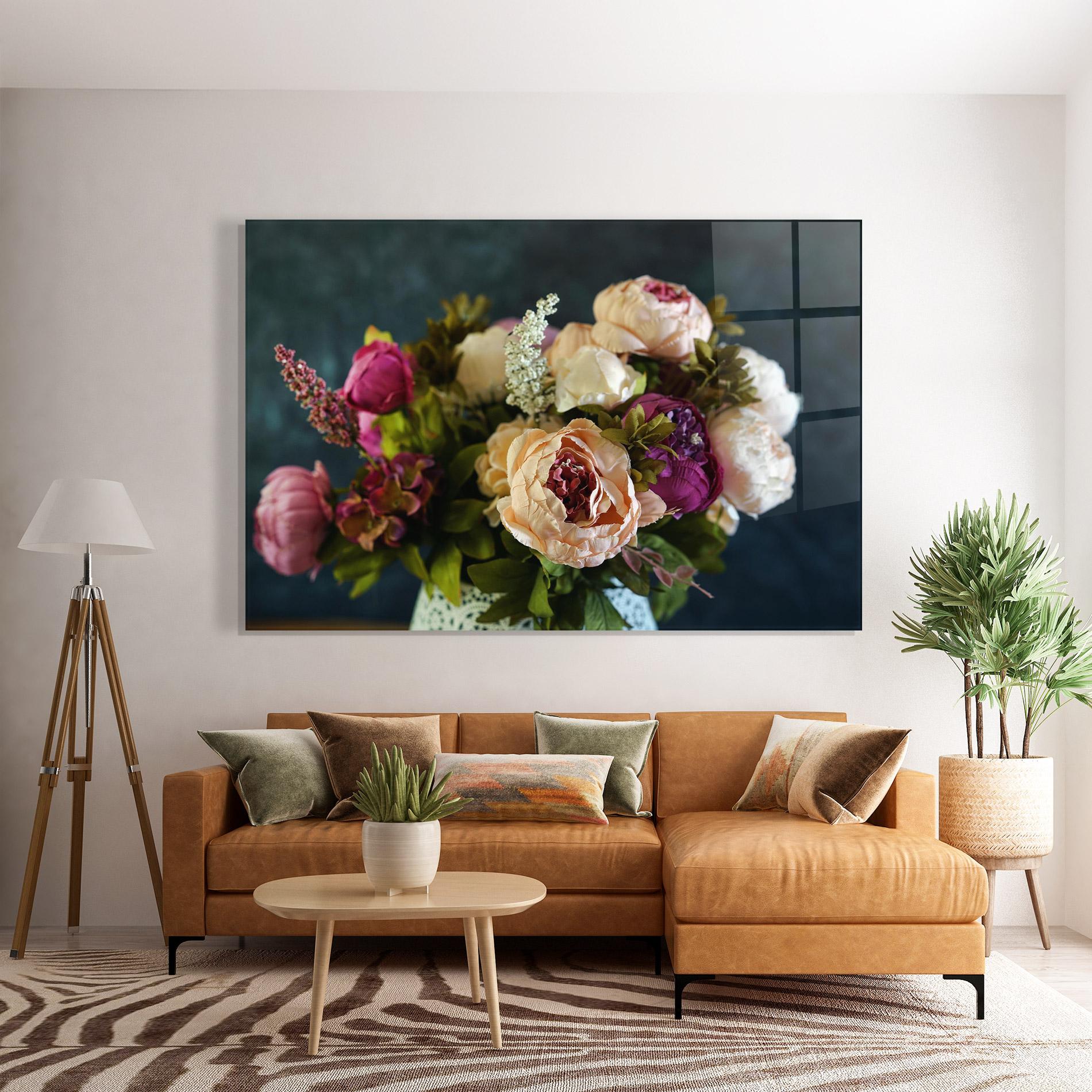 Üvegkép Cream Roses Bouquet mockup 7