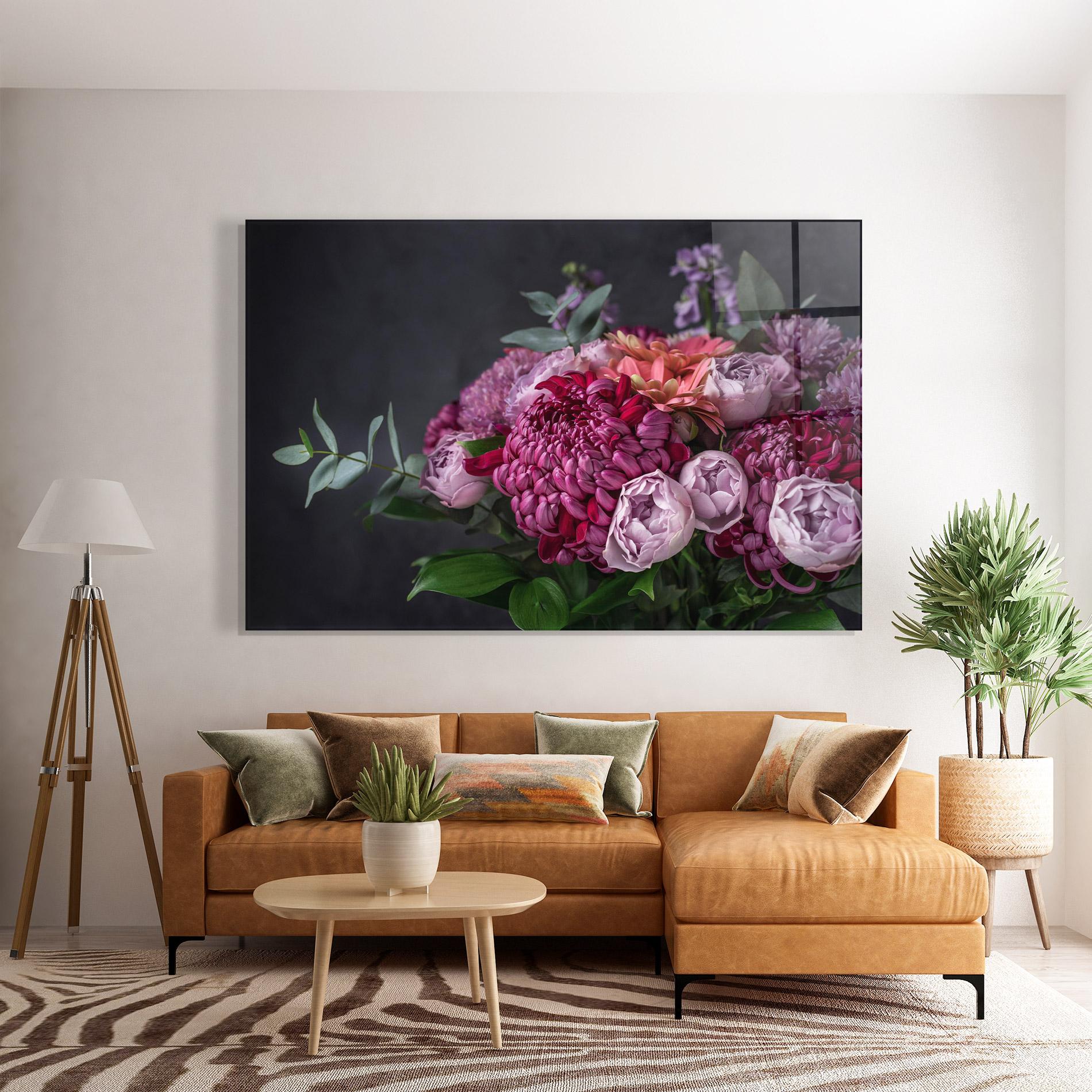 Üvegkép Mix Purple Bouquet mockup 7