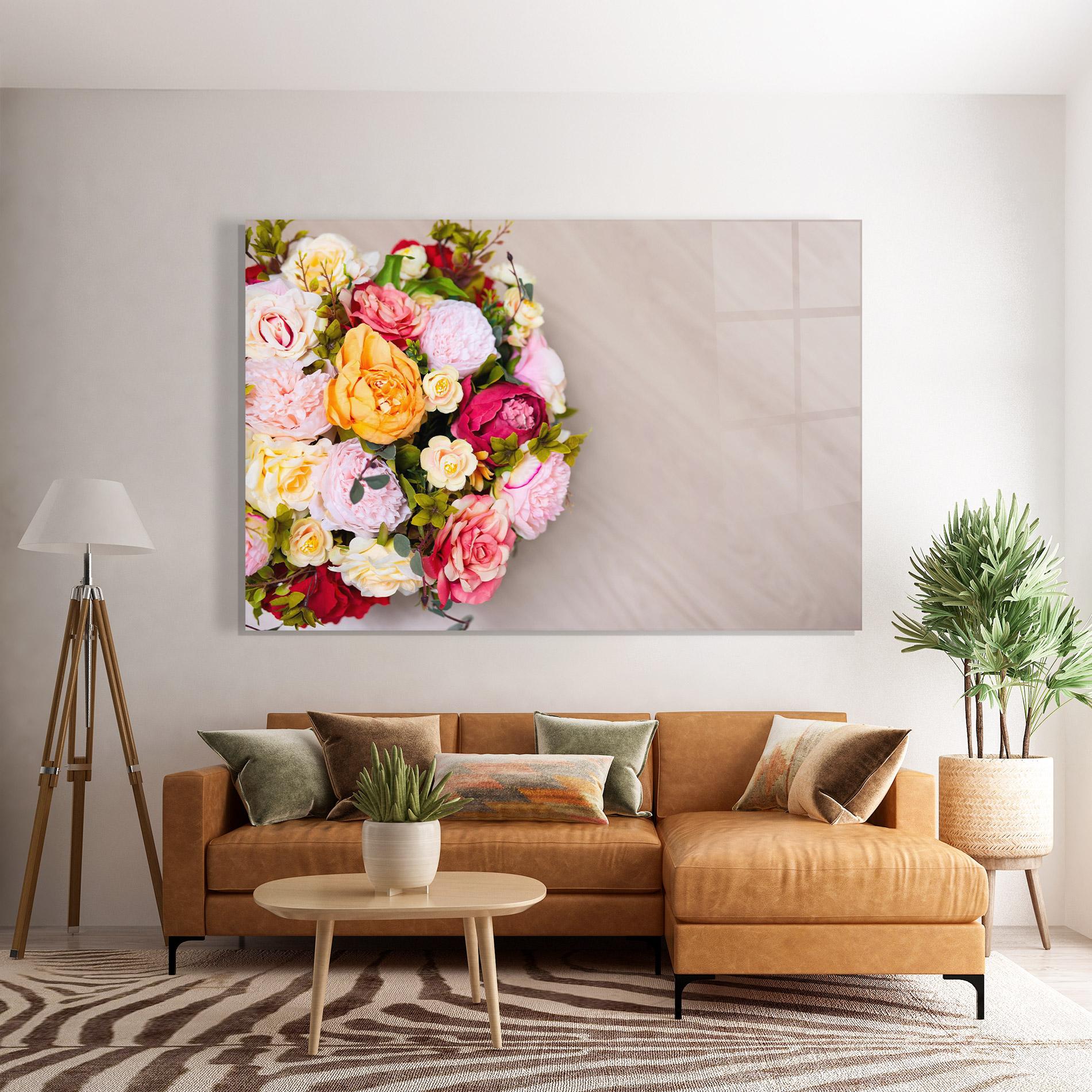 Üvegkép Orange Purple Bouquet mockup 7