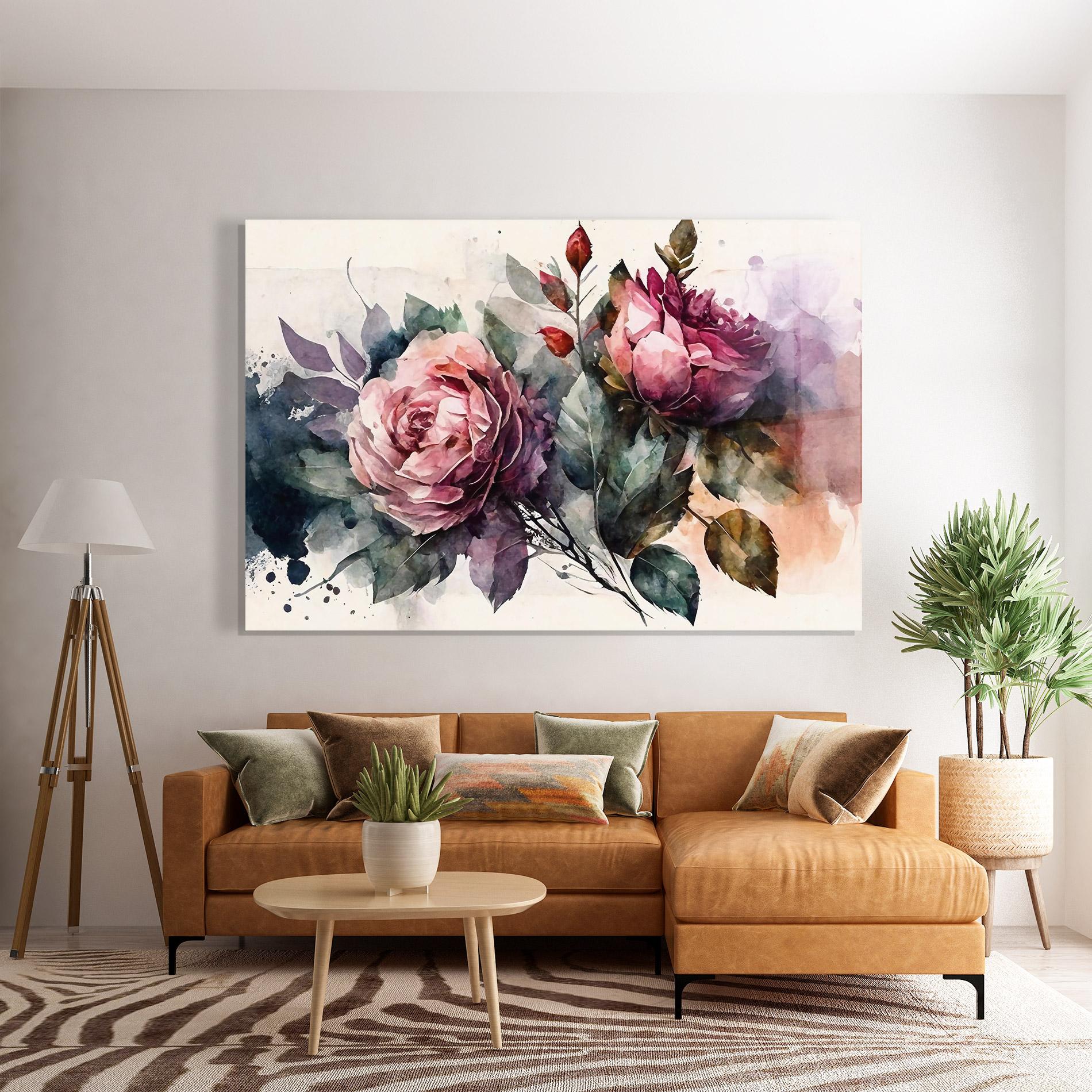 Üvegkép Roses Bouquet Art mockup 7