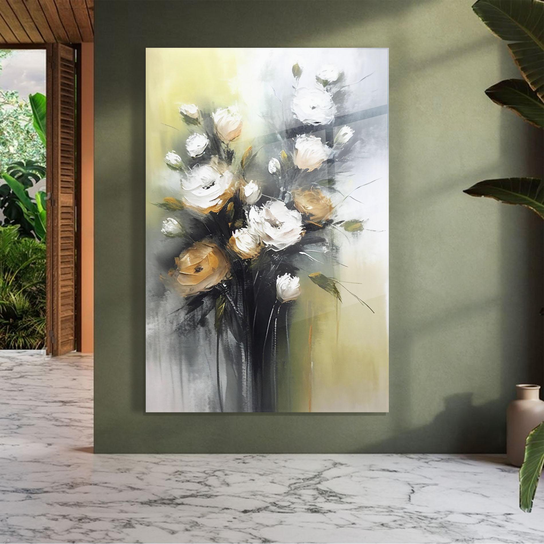 Üvegkép Bouquet Painting mockup 7