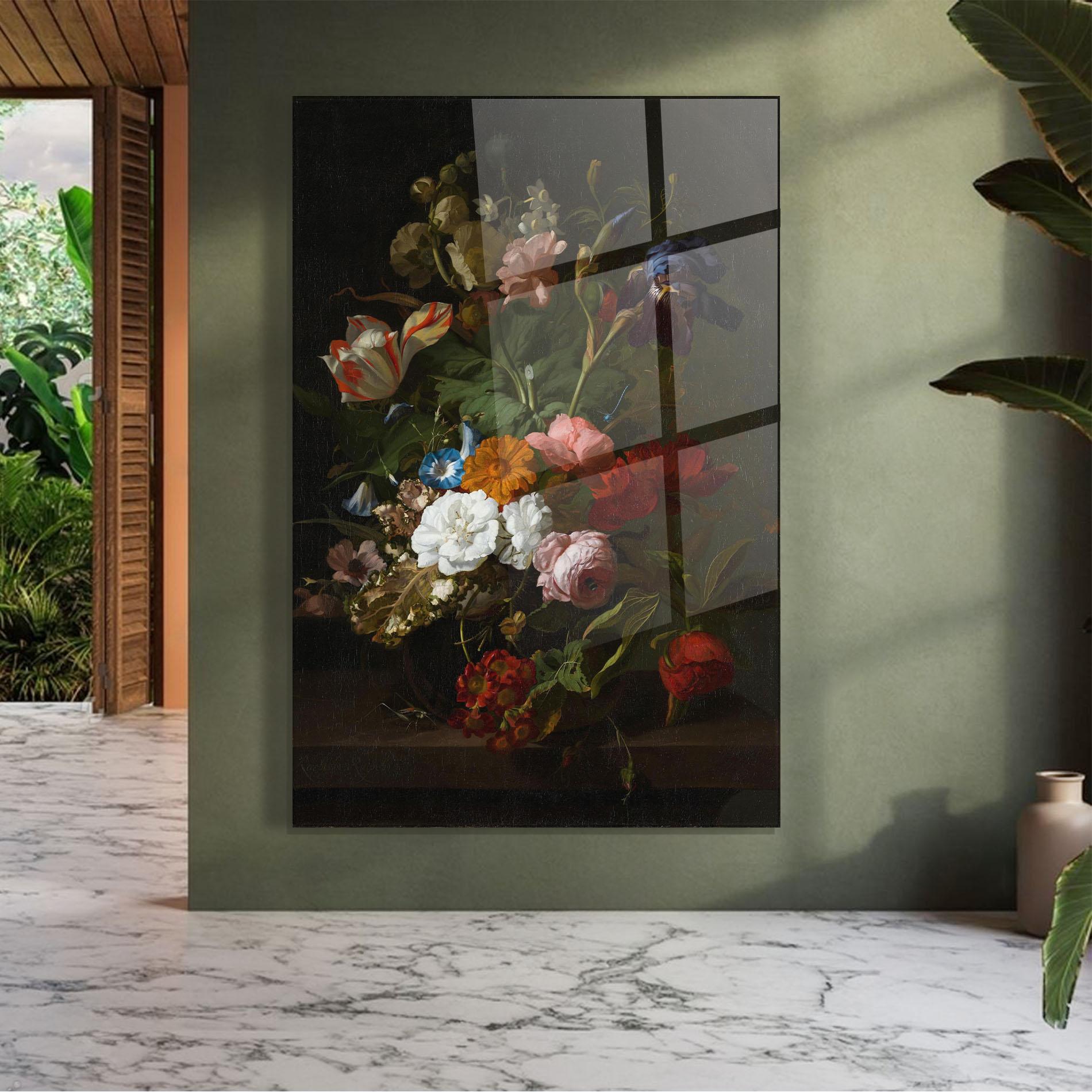 Üvegkép Dark Flowers Bouquet mockup 7