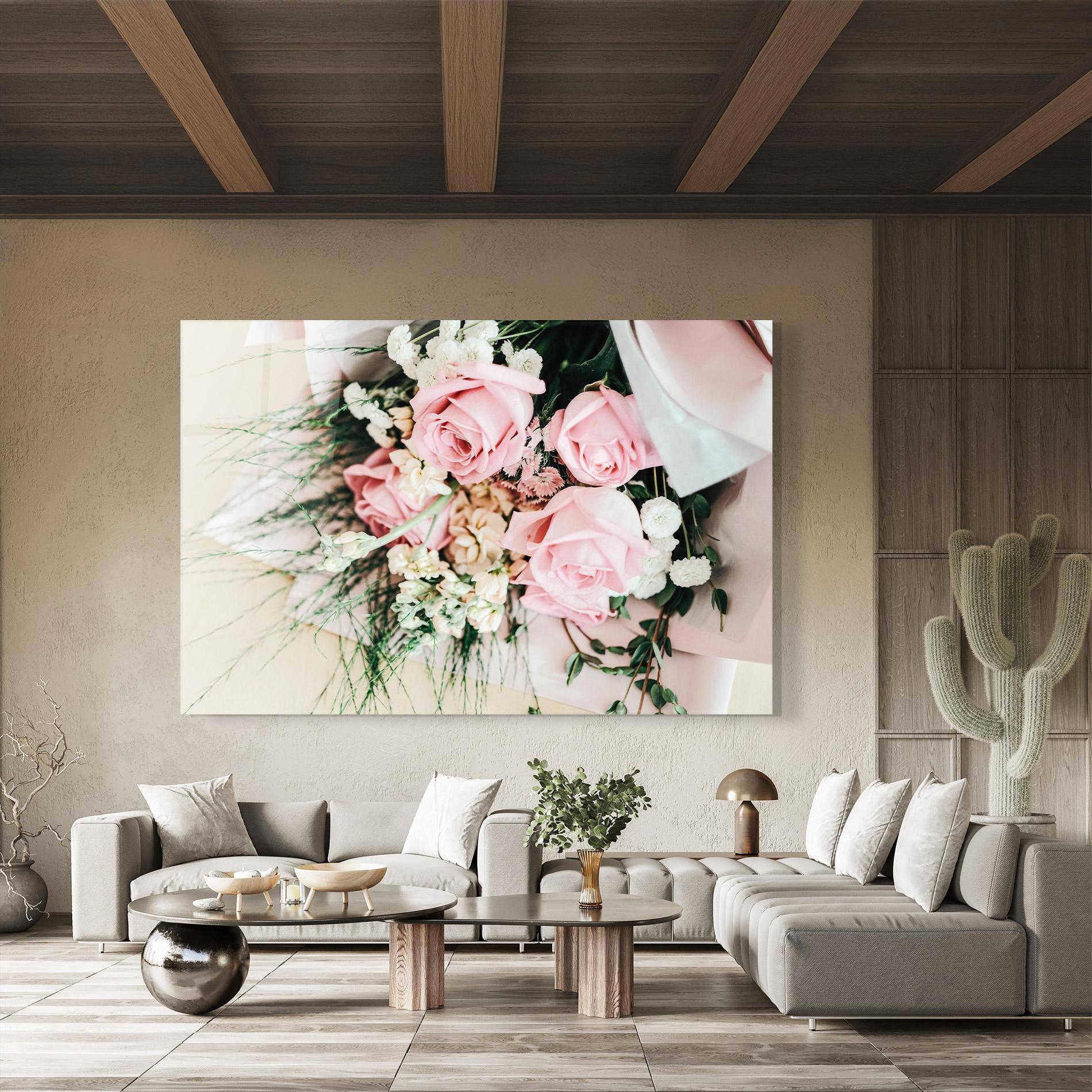 Üvegkép Baby Pink Bouquet mockup 8