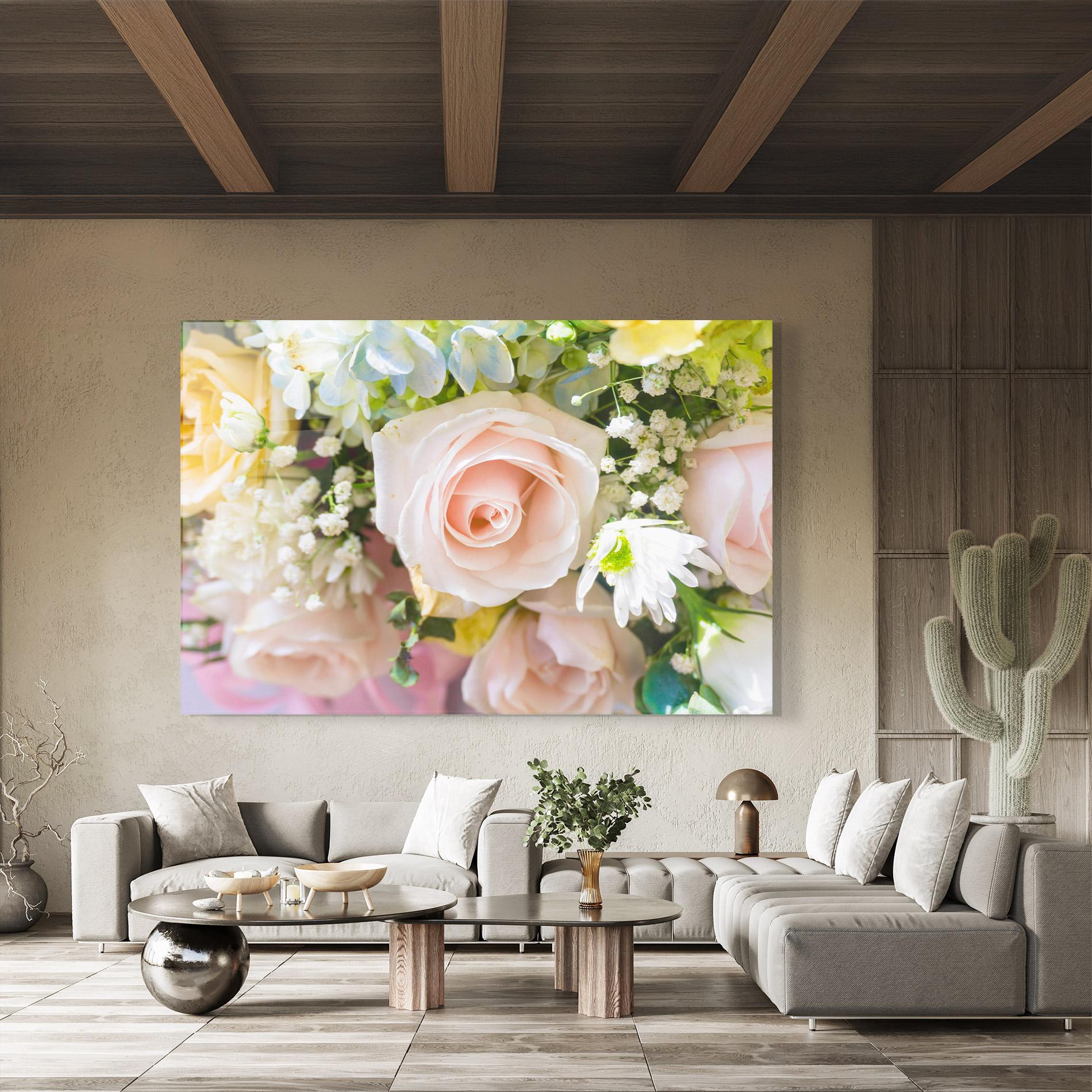 Üvegkép Light Pink Bouquet mockup 8