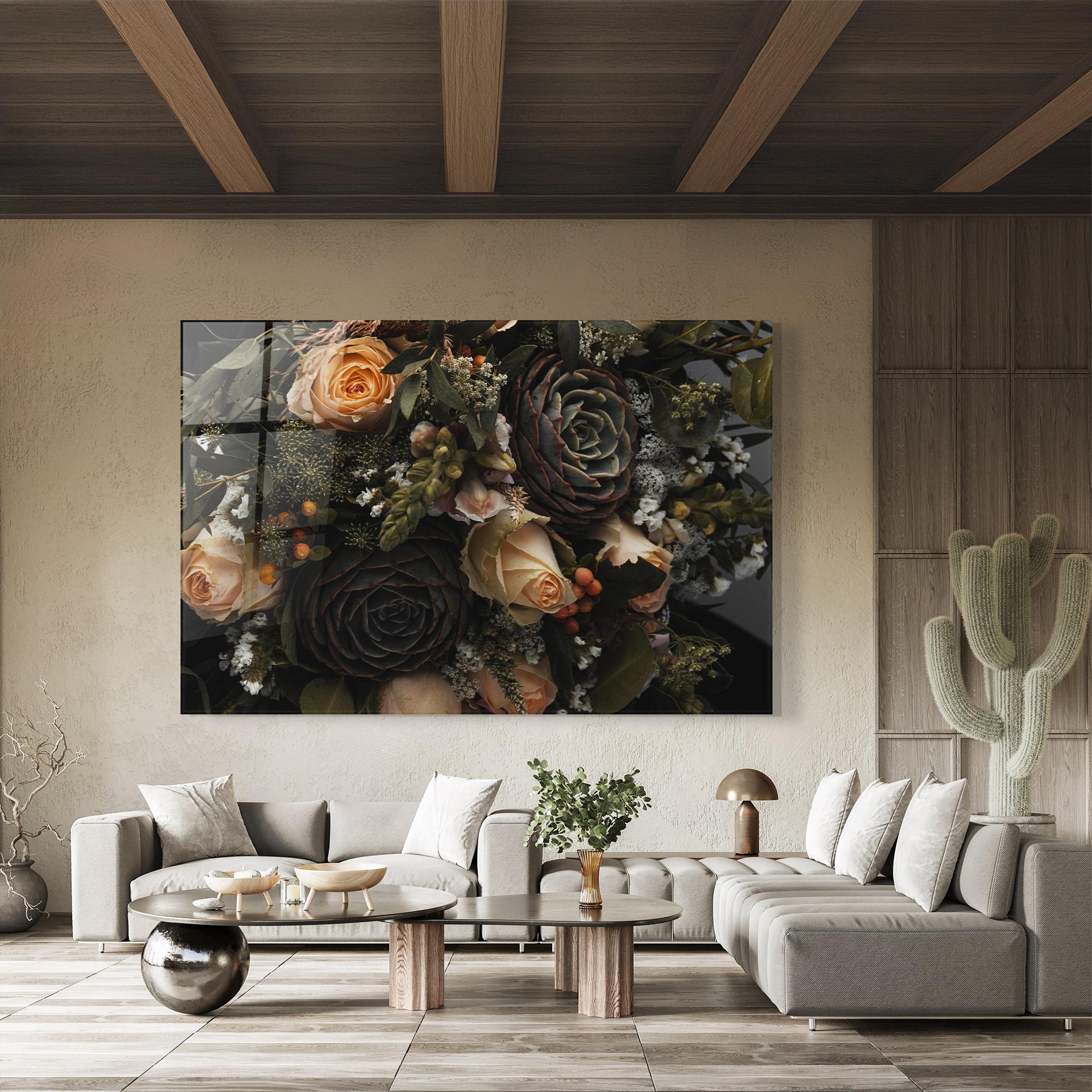 Üvegkép Luxurious Black Bouquet mockup 8