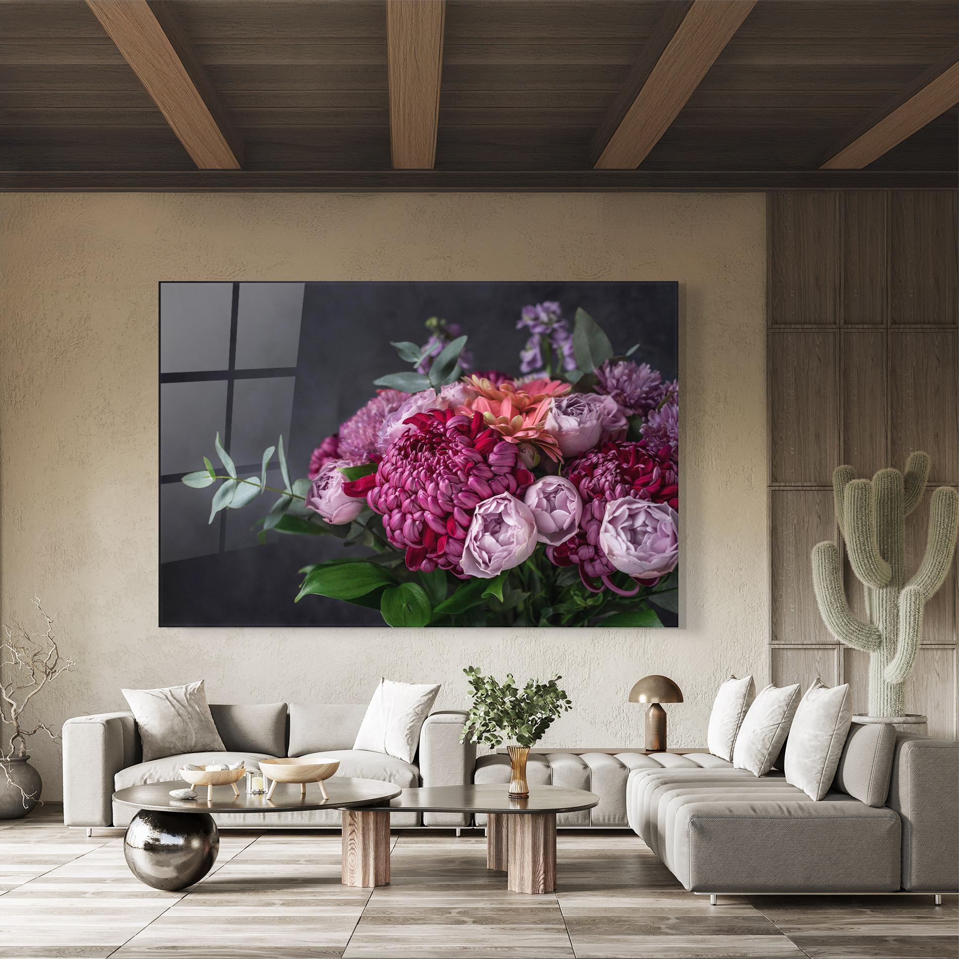 Üvegkép Mix Purple Bouquet mockup 8