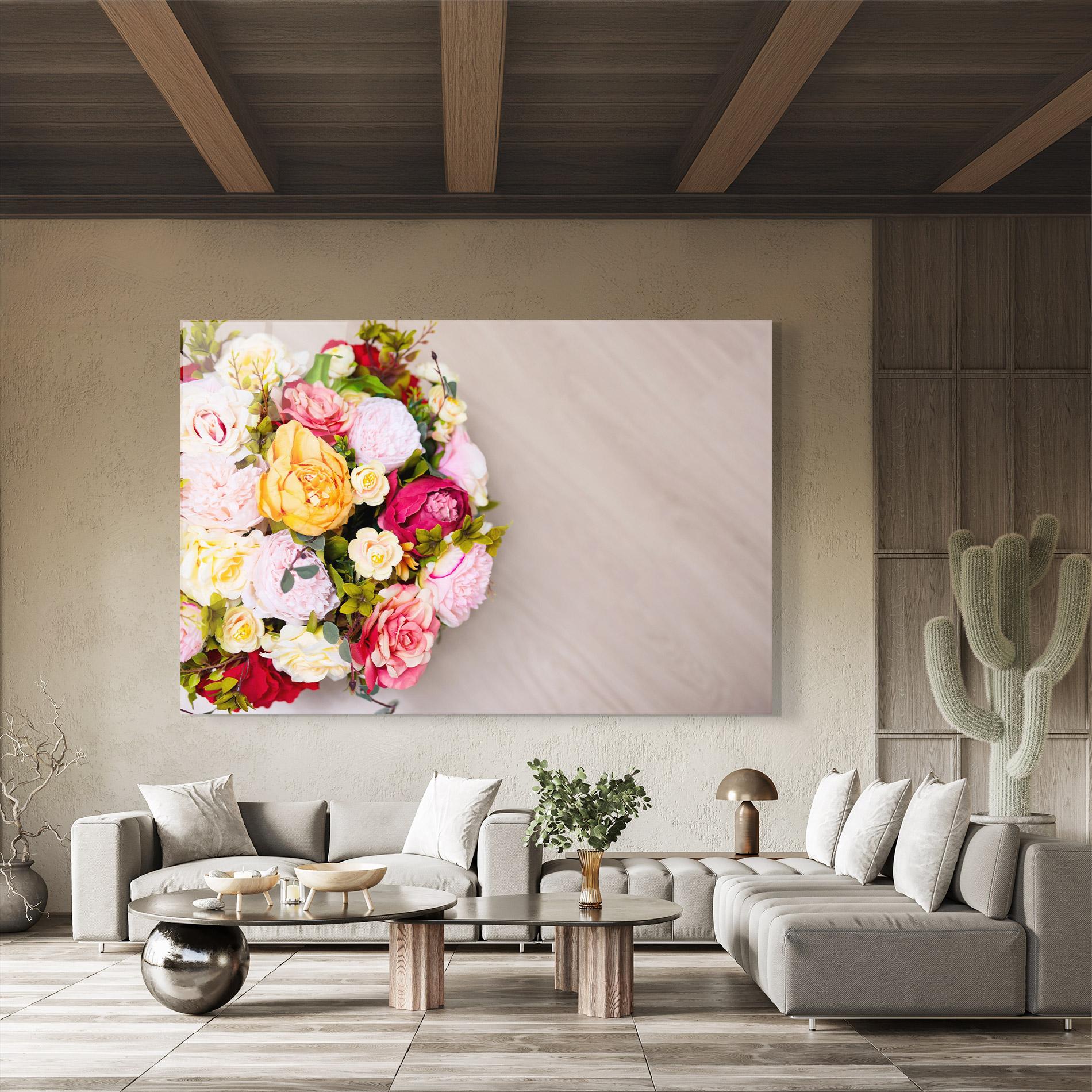 Üvegkép Orange Purple Bouquet mockup 8