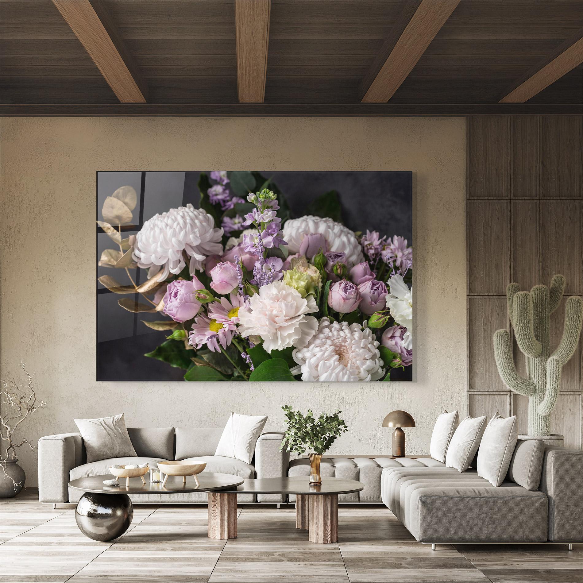 Üvegkép Pastel Purple Bouquet mockup 8