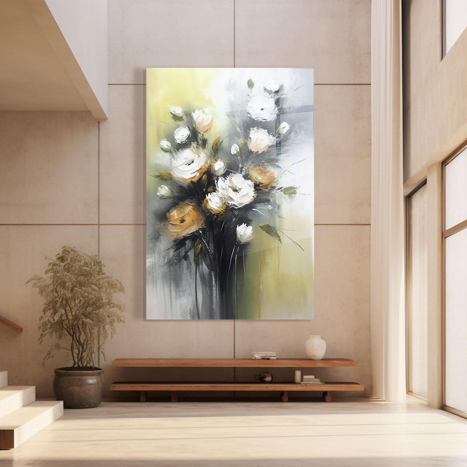 Üvegkép Bouquet Painting mockup 8