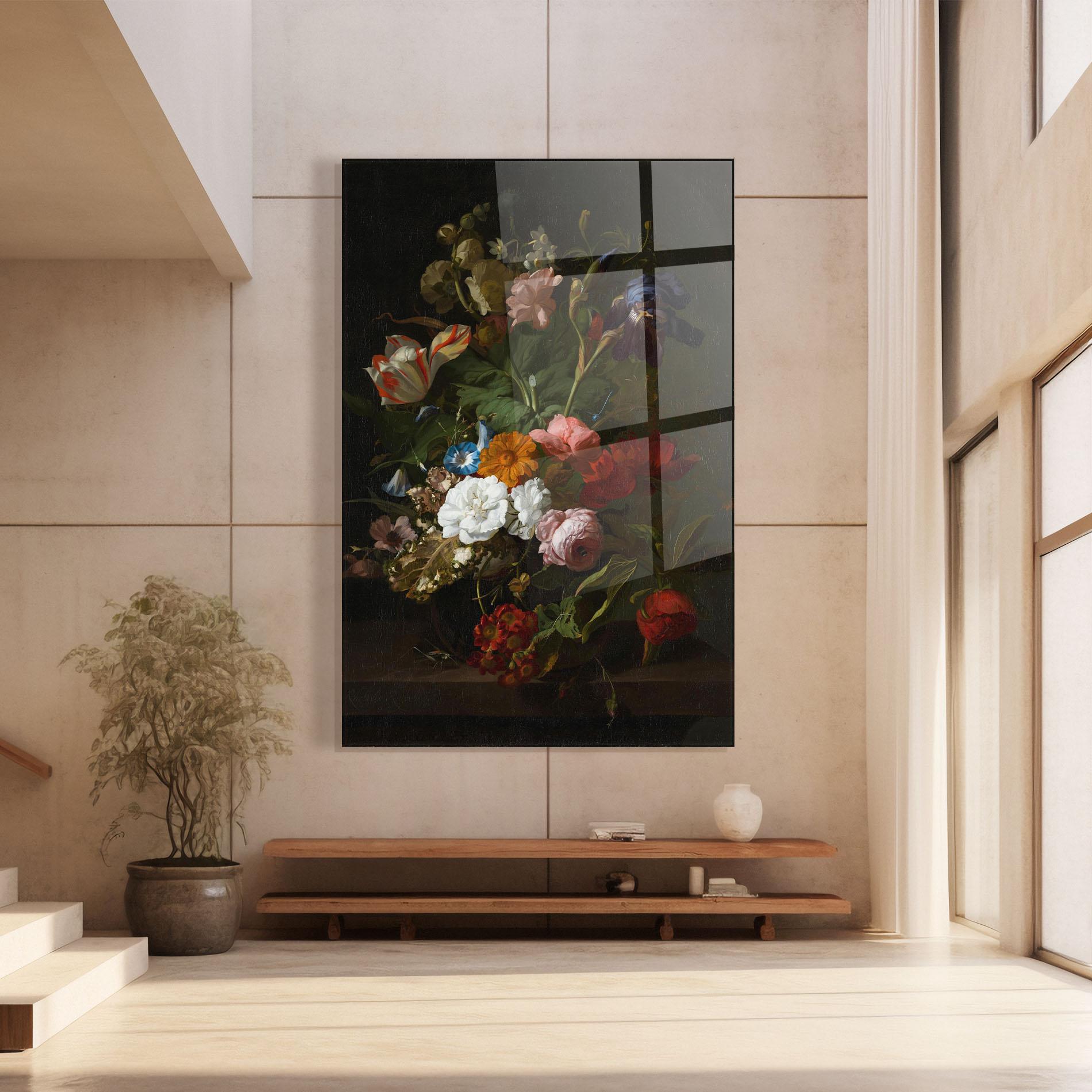 Üvegkép Dark Flowers Bouquet mockup 8