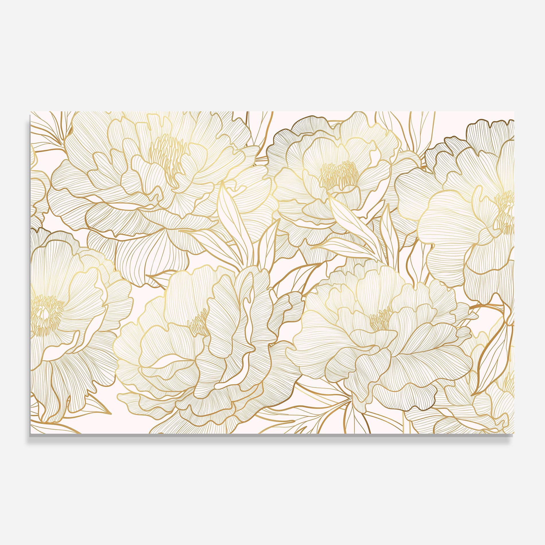 Üvegkép Golden Peony mockup 0