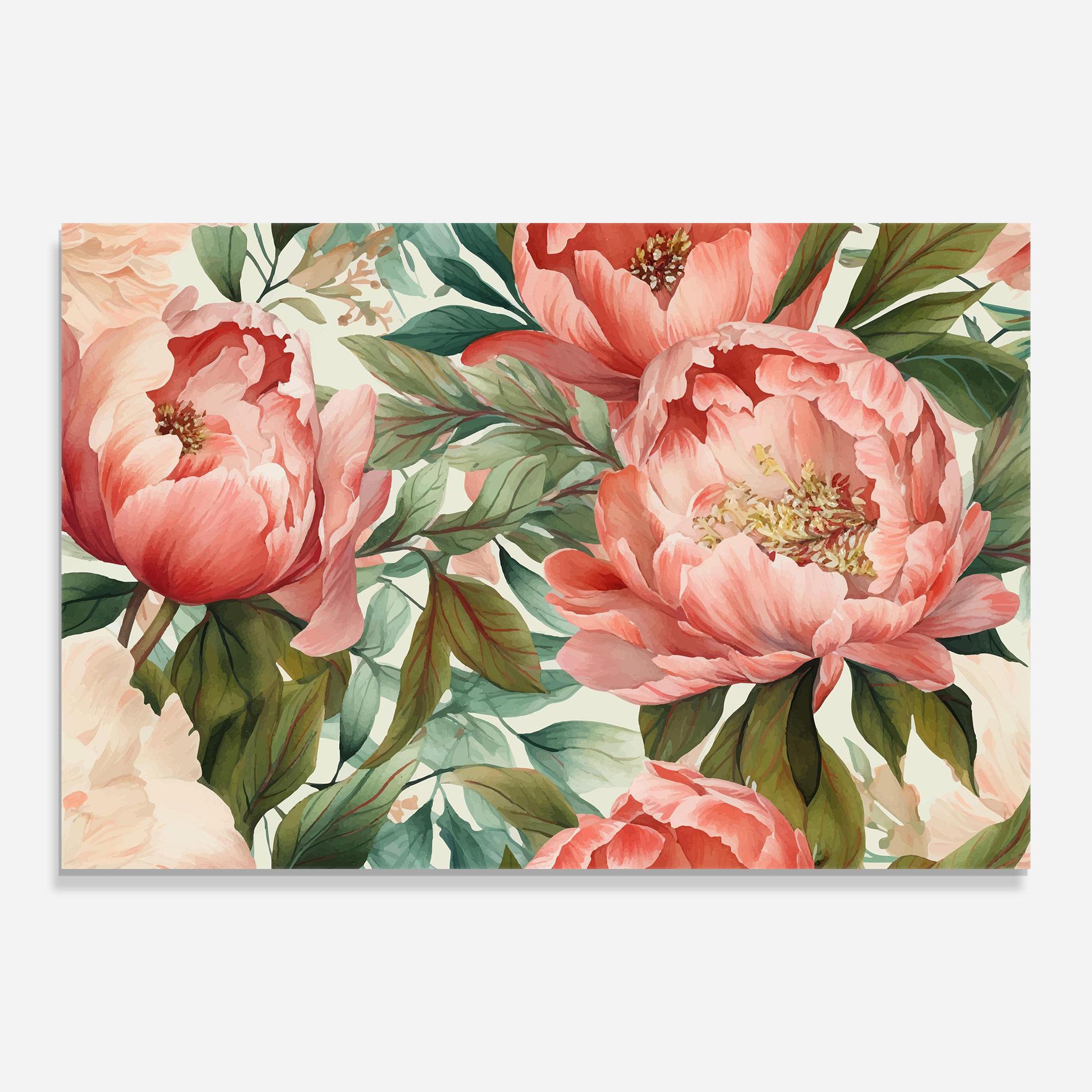 Üvegkép Light Red Peony mockup 0