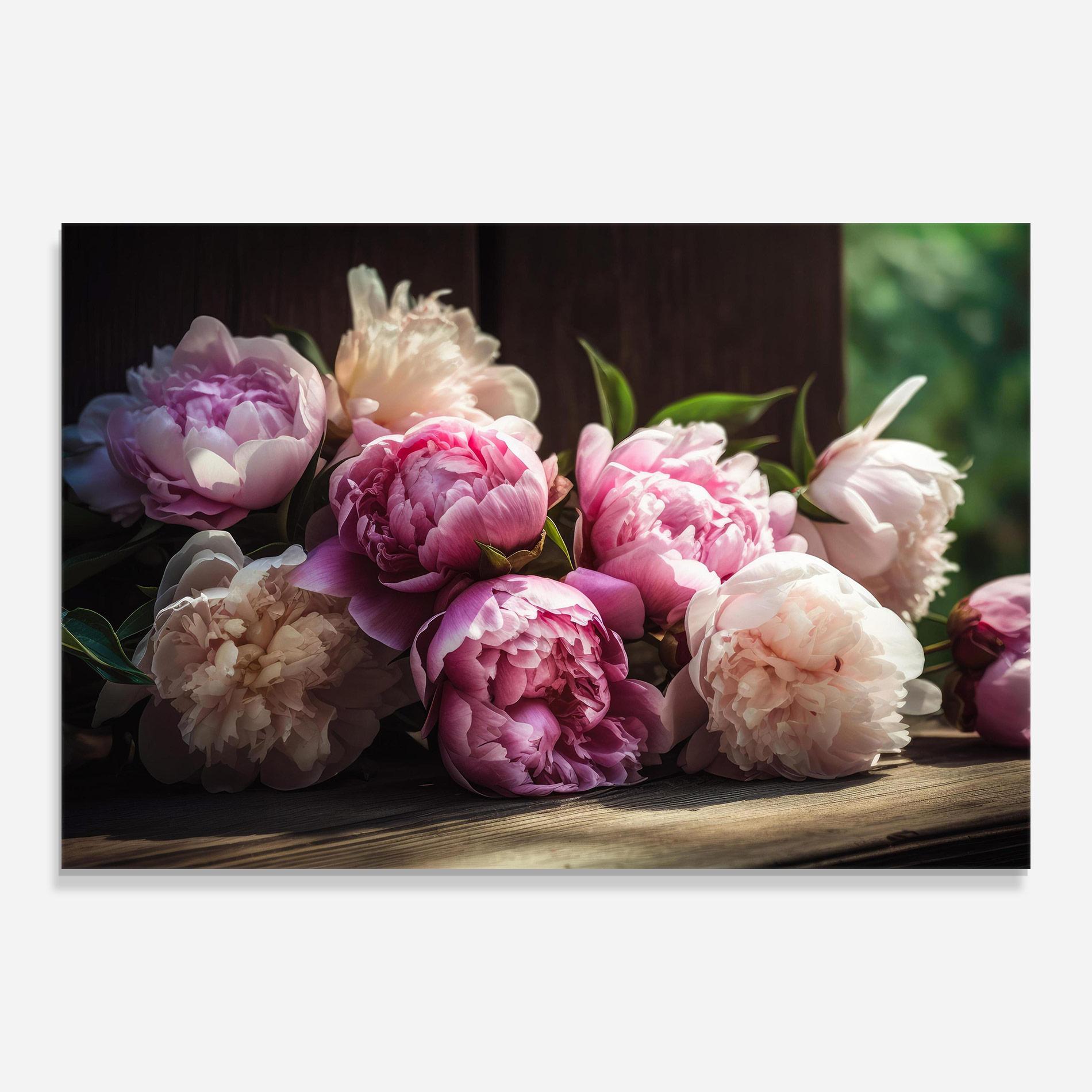 Üvegkép Peonies On The Table mockup 0
