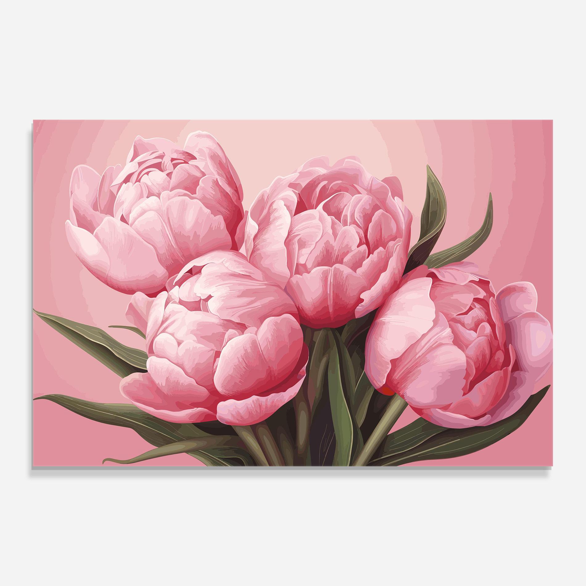 Üvegkép Peony On Pink mockup 0