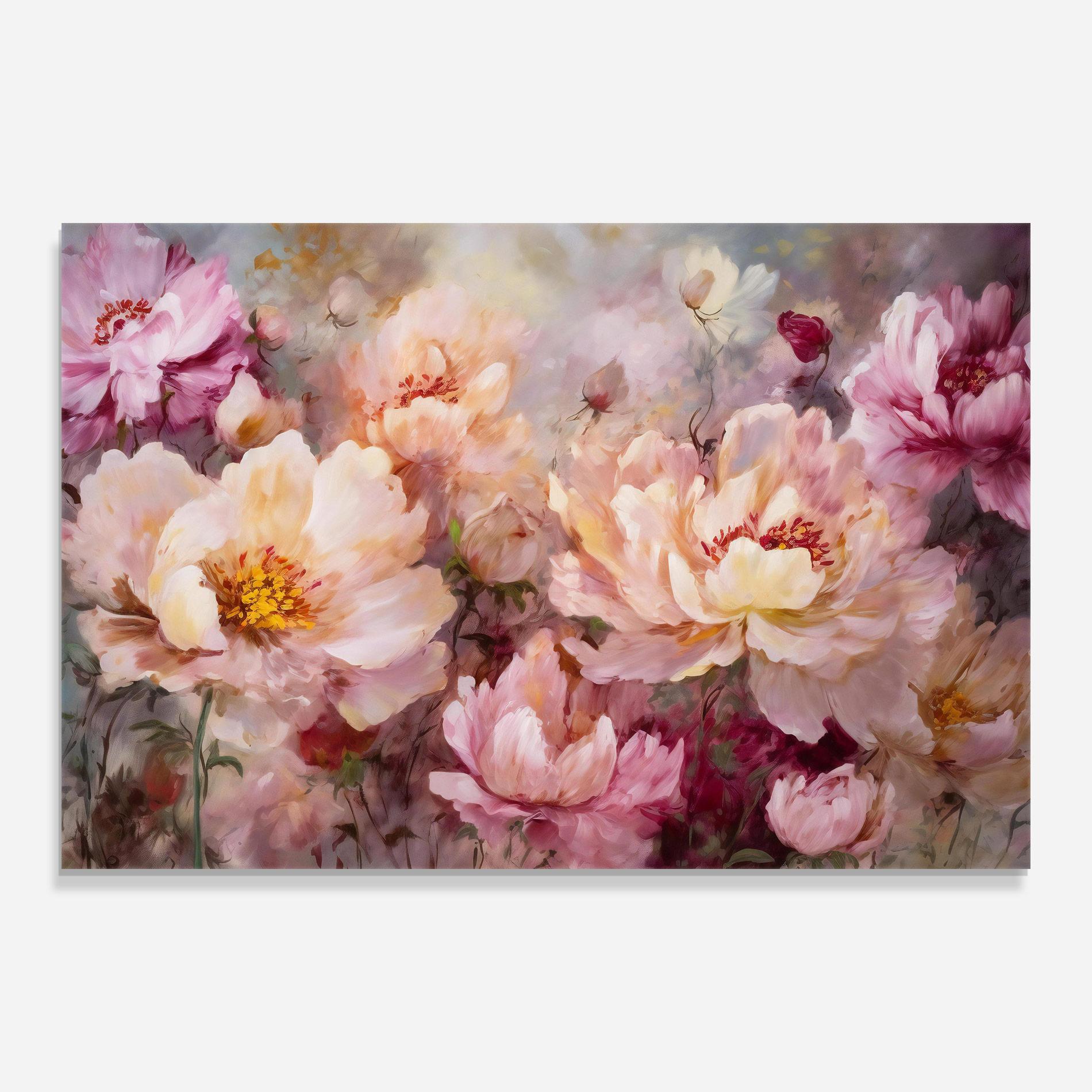 Üvegkép Peony Painting Art mockup 0